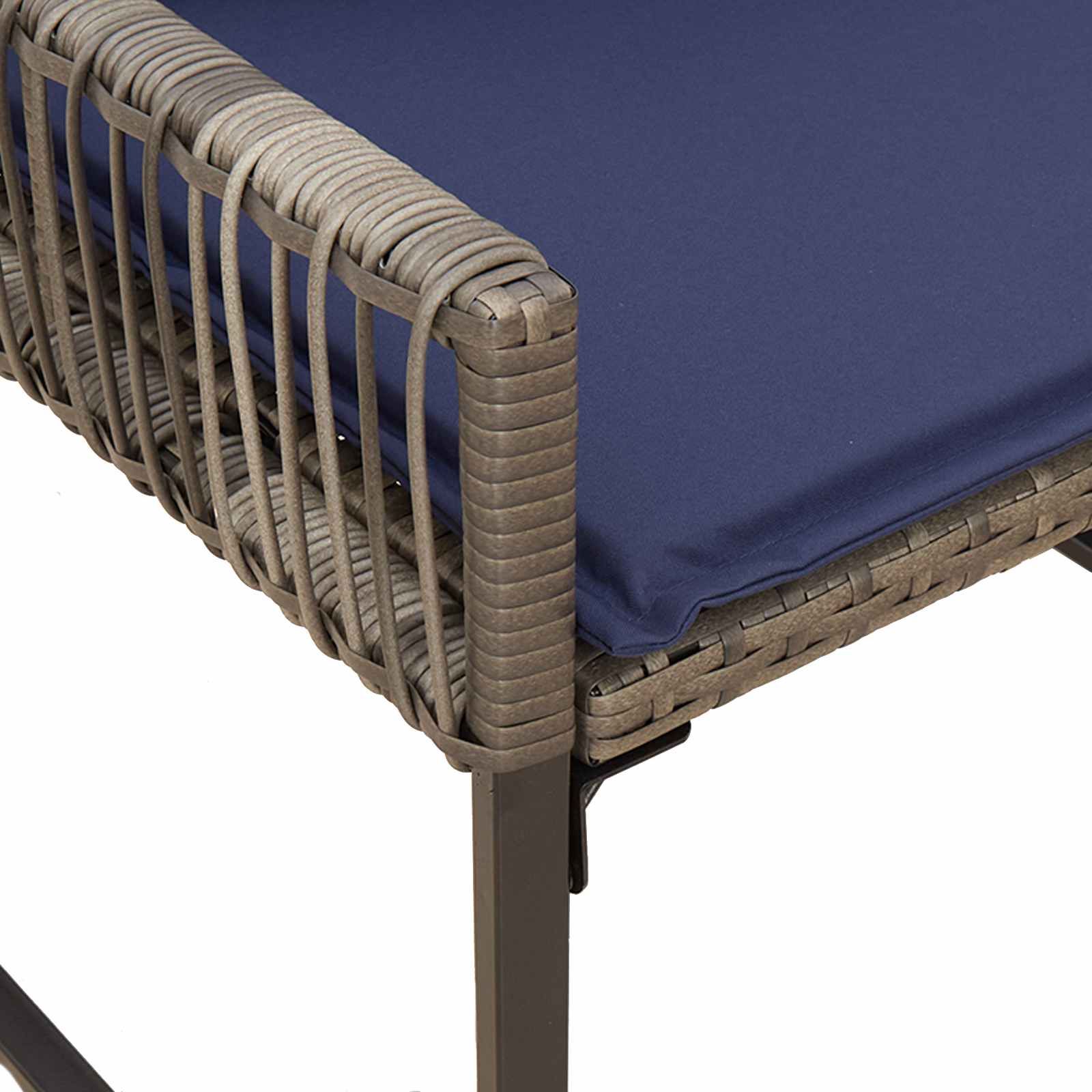 Ensemble de meubles d'extérieur 9 pcs Gris et bleu marine - XIOS