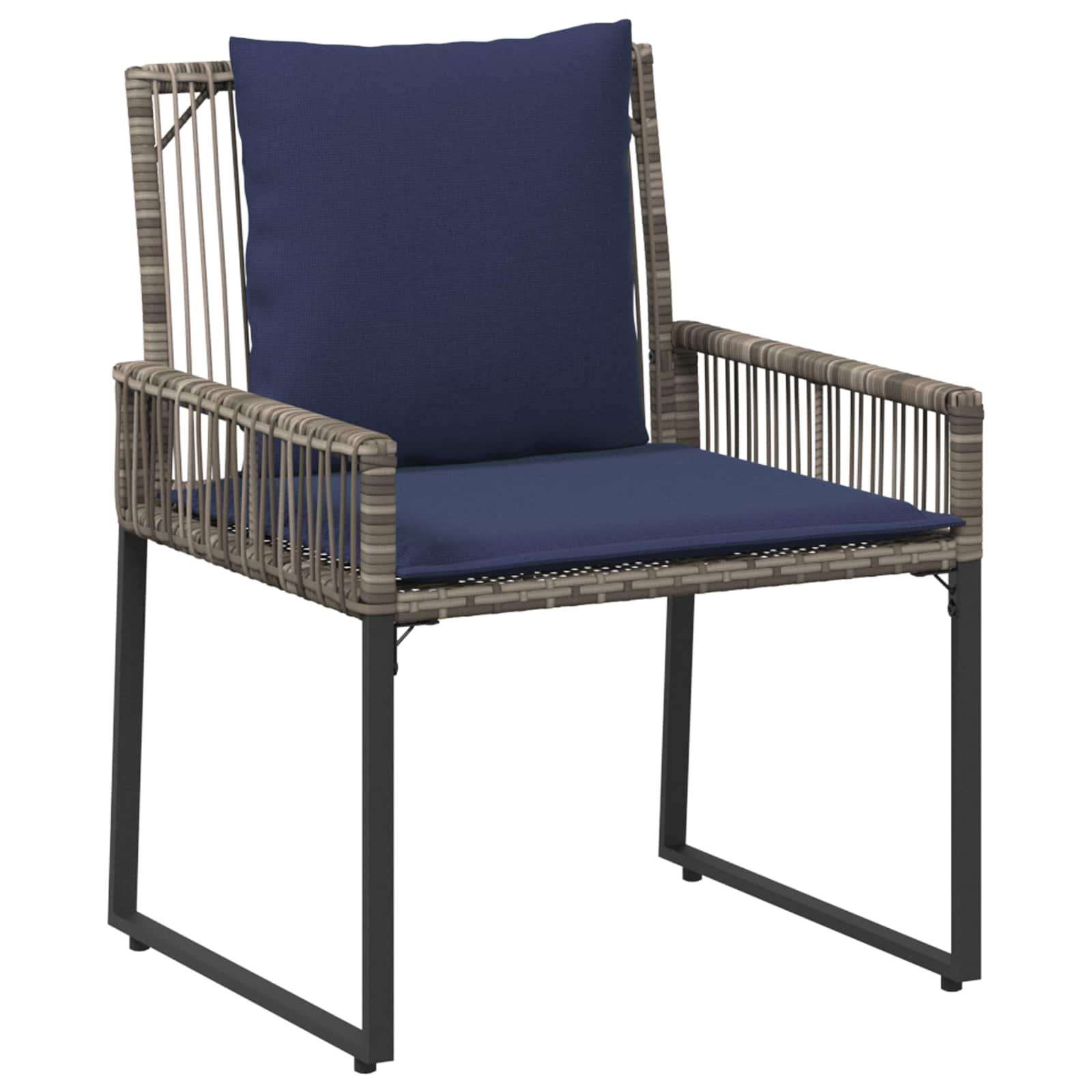 Ensemble de meubles d'extérieur 9 pcs Gris et bleu marine - XIOS