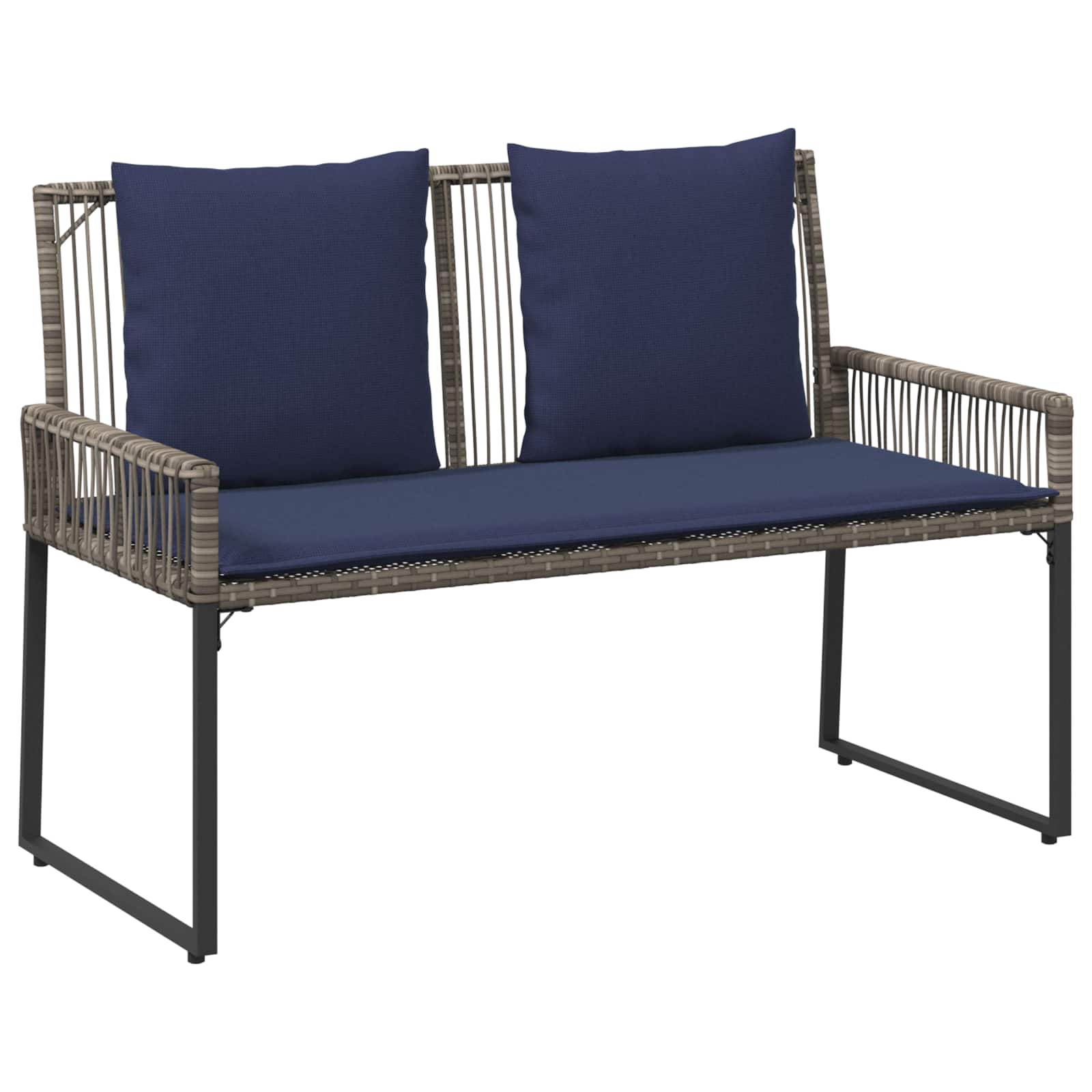 Ensemble de meubles d'extérieur 9 pcs Gris et bleu marine - XIOS