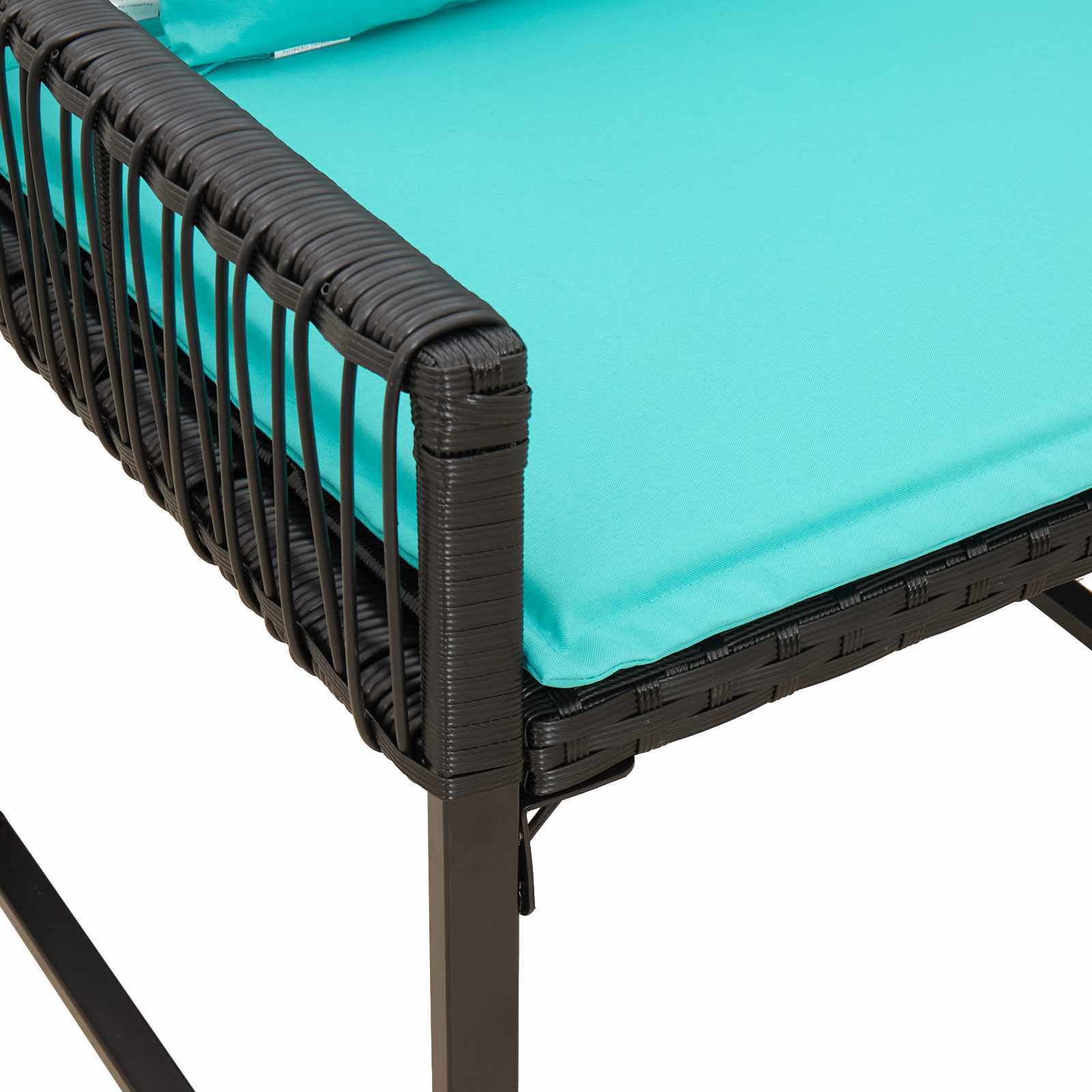 Ensemble de meubles d'extérieur 9 pcs Noir et turquoise - XIOS