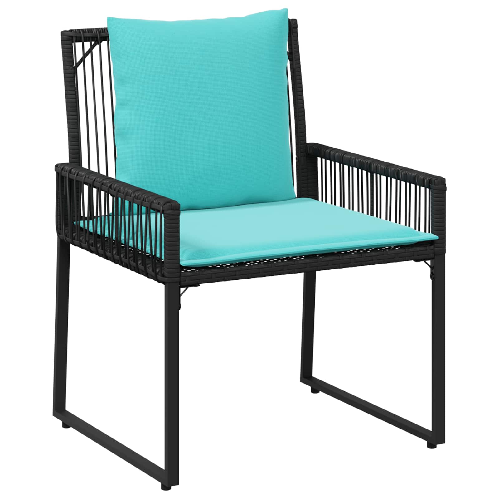 Ensemble de meubles d'extérieur 9 pcs Noir et turquoise - XIOS
