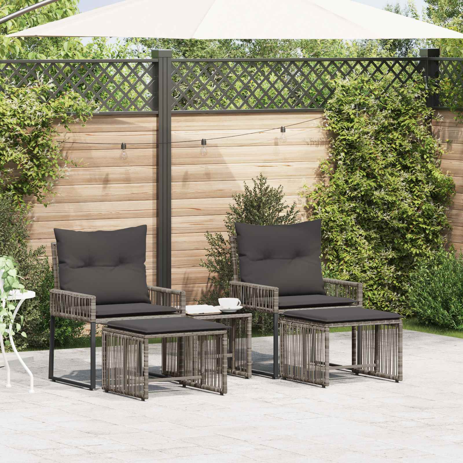 Ensemble de meubles d'extérieur 11 pcs Gris et Gris foncé - XIOS