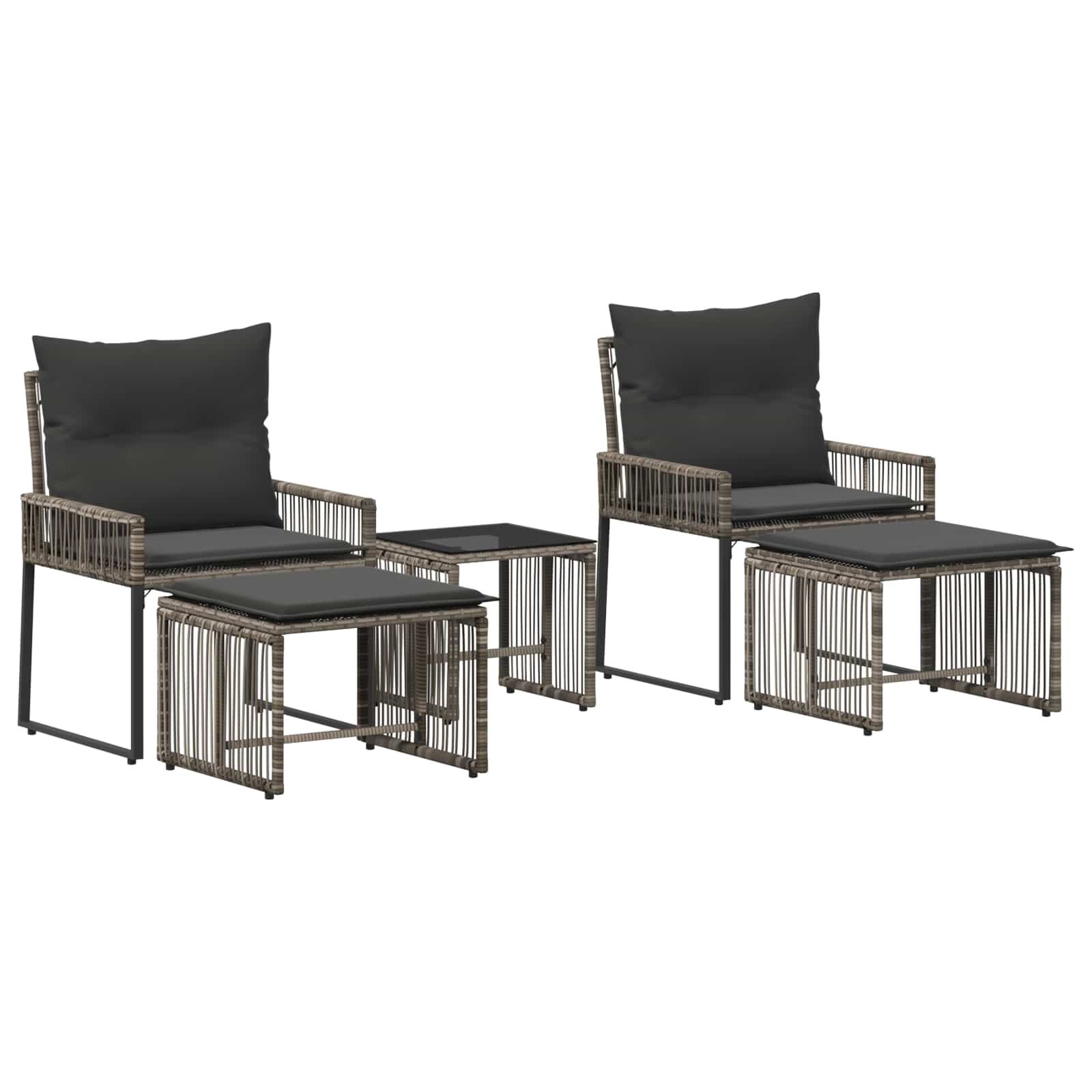 Ensemble de meubles d'extérieur 11 pcs Gris et Gris foncé - XIOS