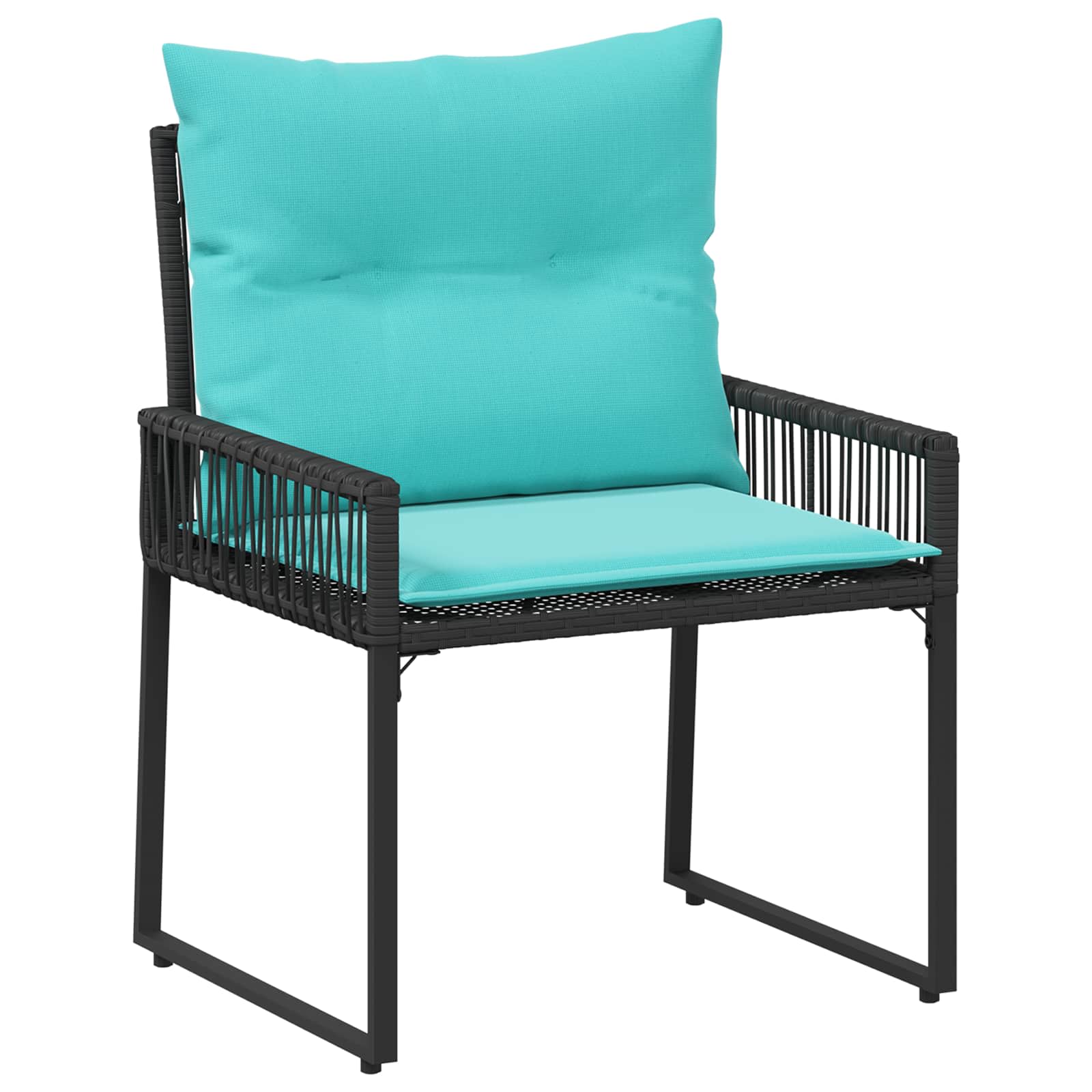 Ensemble de meubles d'extérieur 11 pcs Noir et turquoise - XIOS