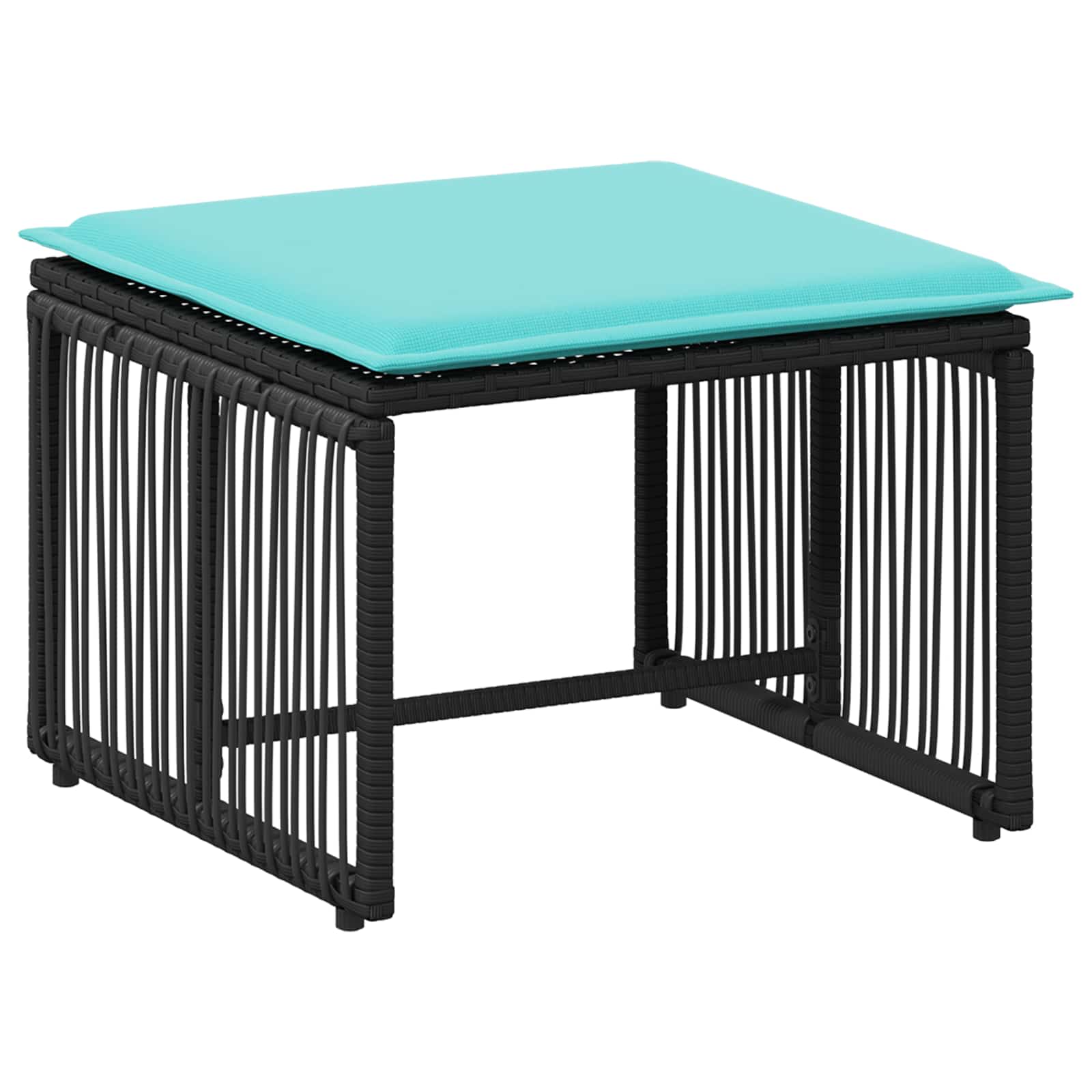 Ensemble de meubles d'extérieur 11 pcs Noir et turquoise - XIOS