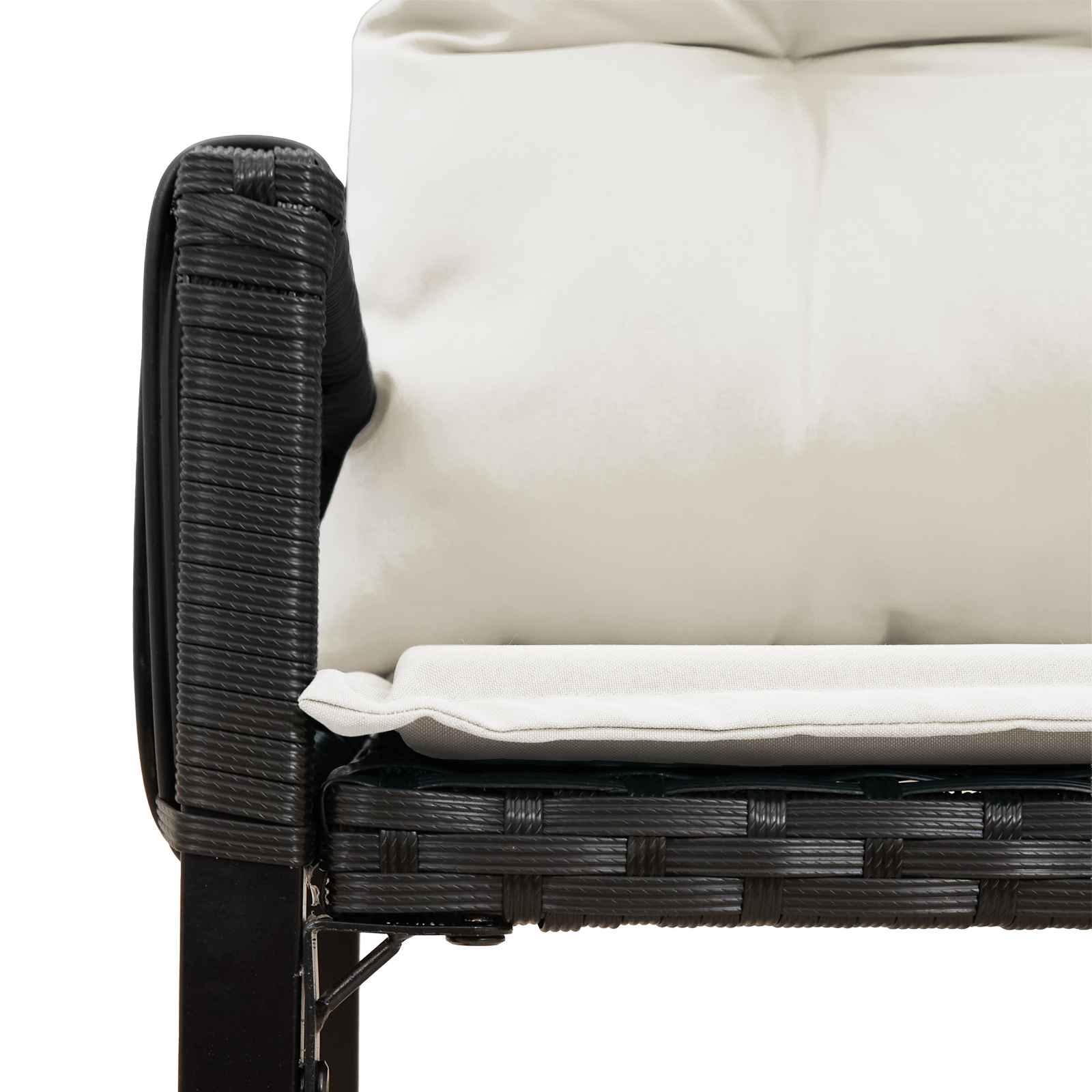 Ensemble de meubles d'extérieur 7 pcs Noir et blanc crème - XIOS