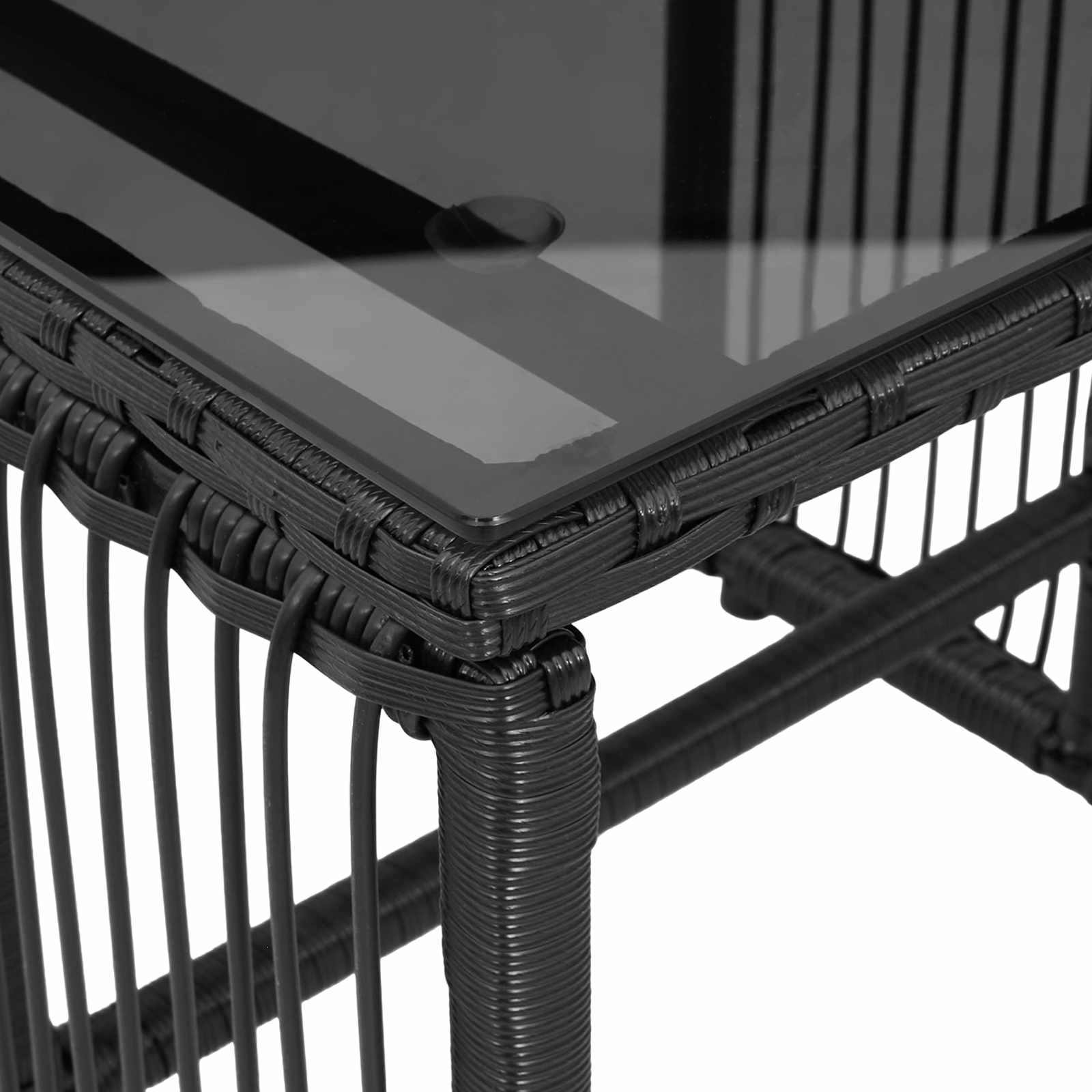 Ensemble de meubles d'extérieur 7 pcs Noir et blanc crème - XIOS