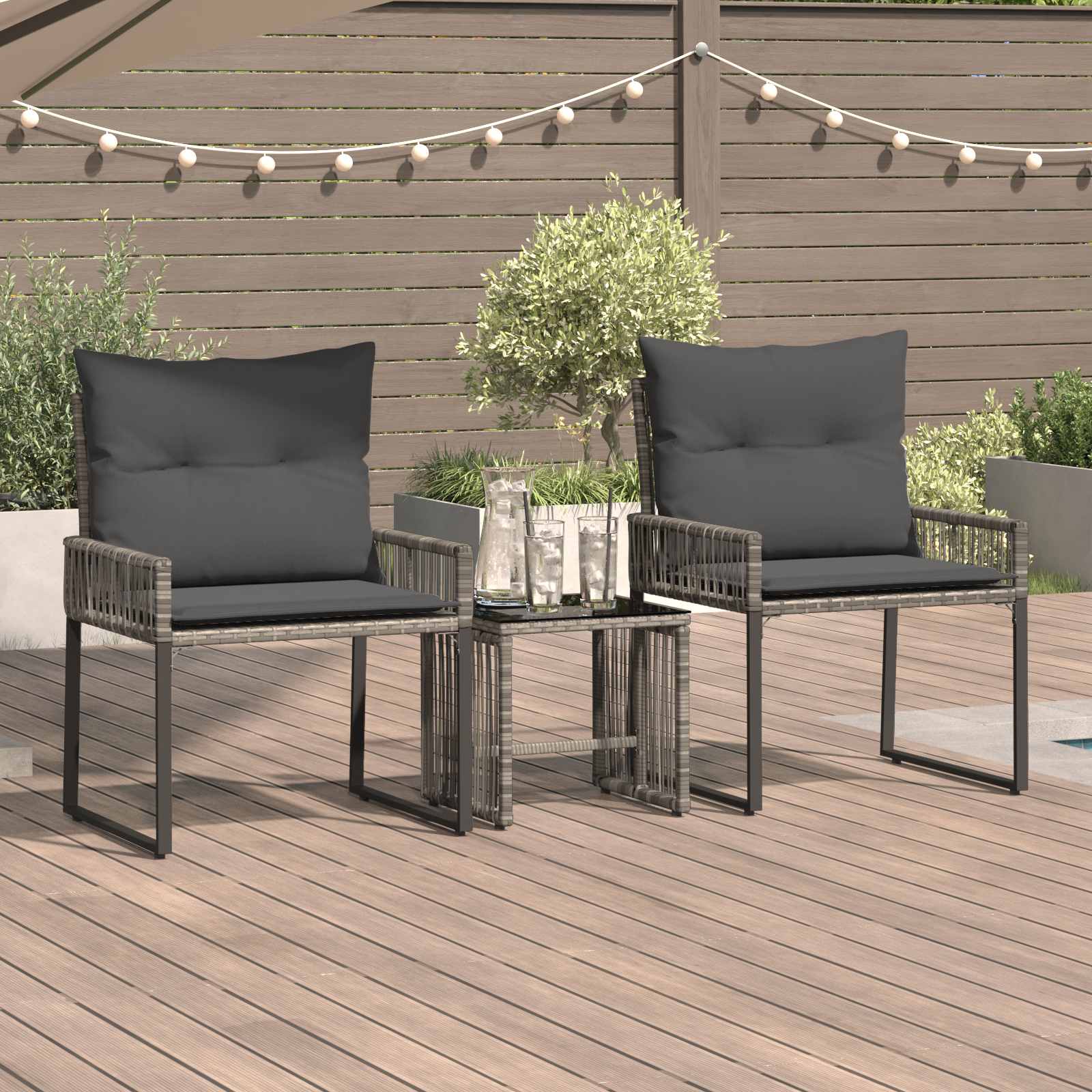 Ensemble de meubles d'extérieur 7 pcs Gris et Gris foncé - XIOS
