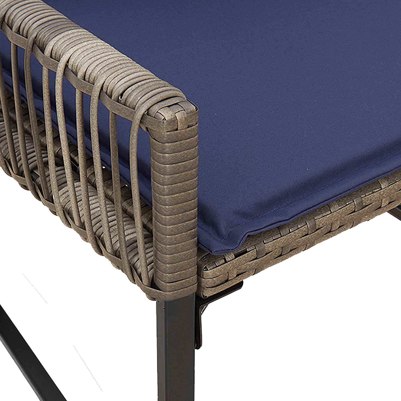 Ensemble de meubles d'extérieur 7 pcs Gris et bleu marine - XIOS