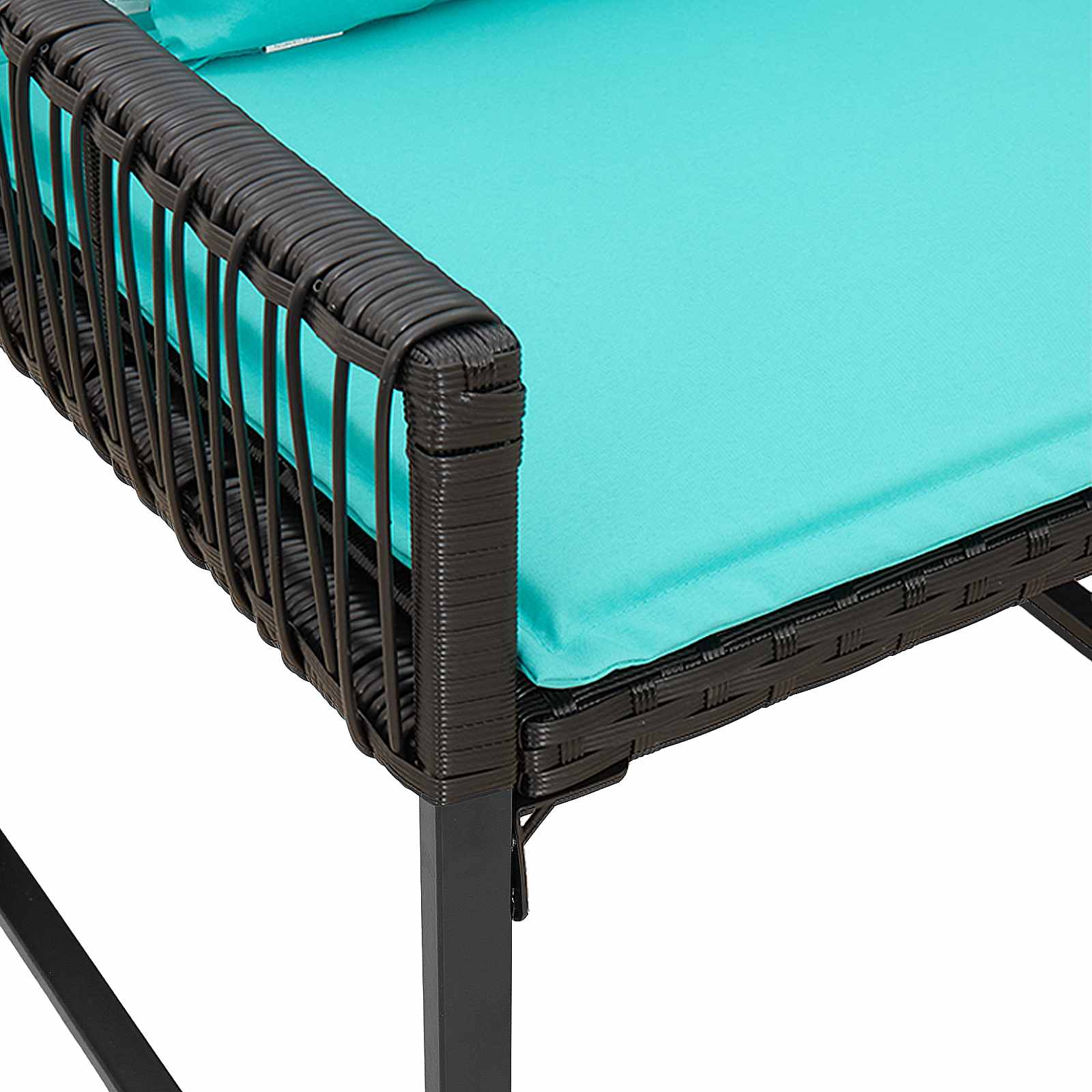 Ensemble de meubles d'extérieur 7 pcs Noir et turquoise - XIOS