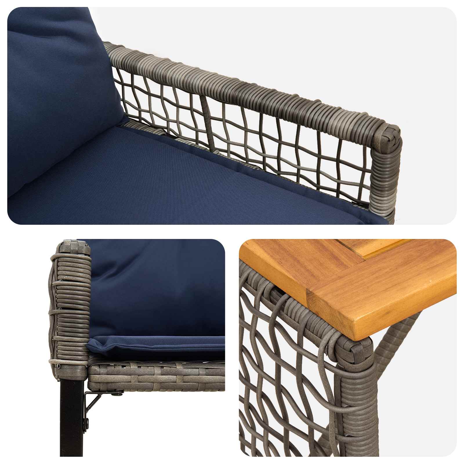 Ensemble de meubles d'extérieur avec coussin acier - XIOS