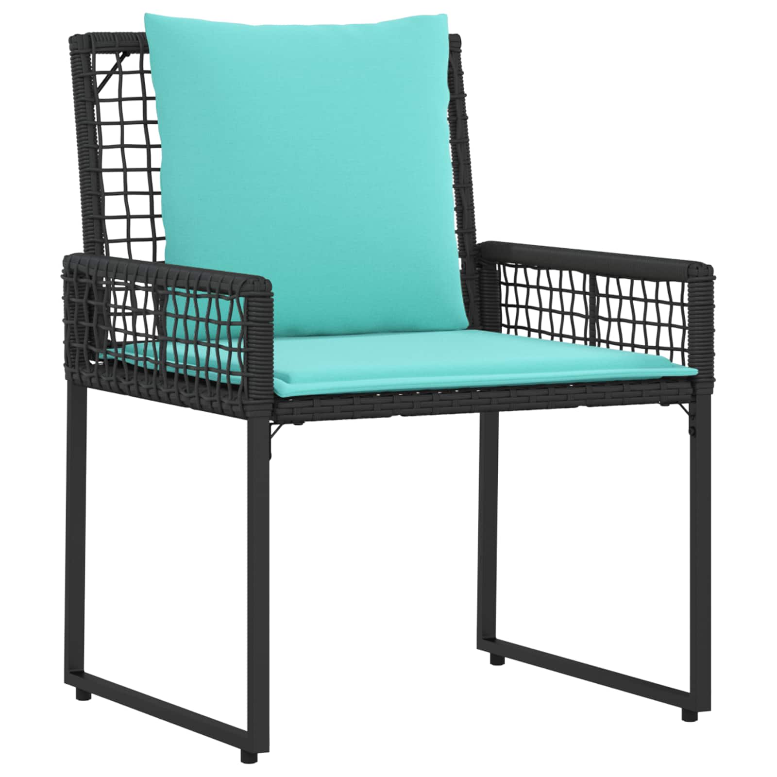 Ensemble de meubles d'extérieur 4 pcs Noir et turquoise - XIOS