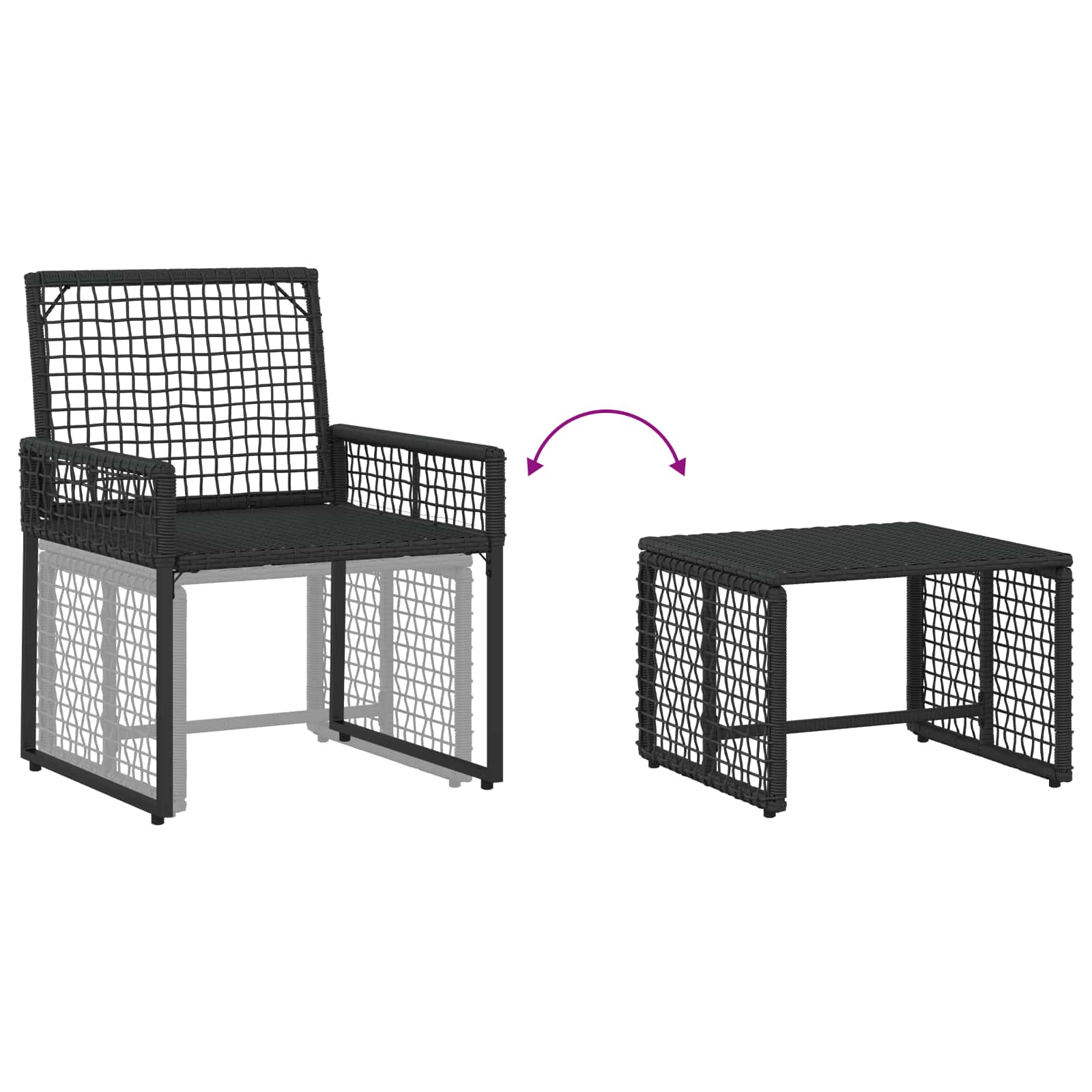 Ensemble de meubles d'extérieur 5 pcs Noir et turquoise - XIOS