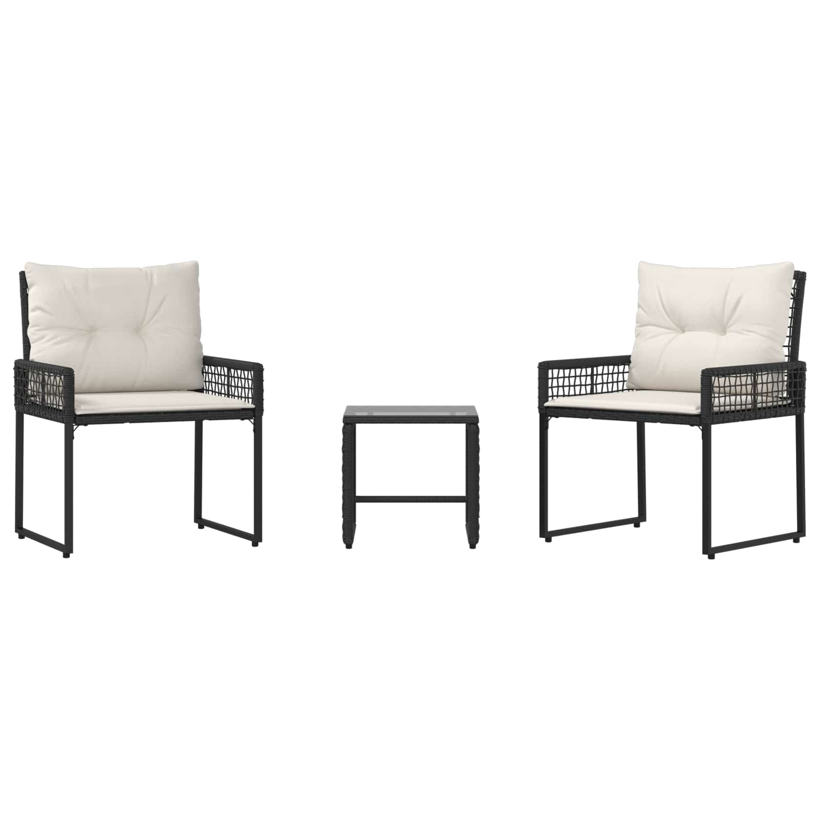 Ensemble de meubles d'extérieur 3 pcs Noir et Blanc - XIOS