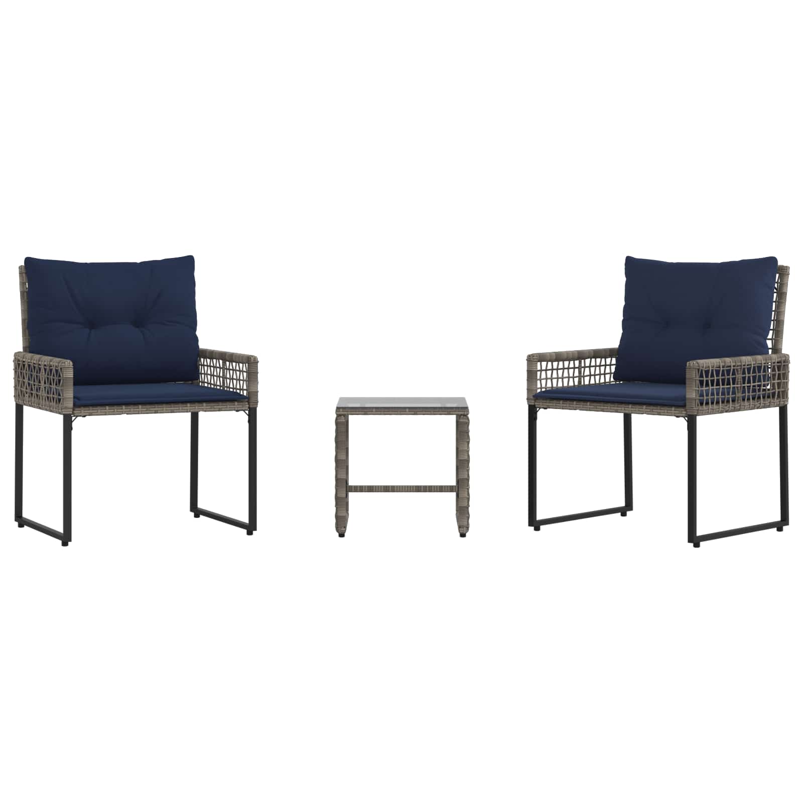 Ensemble de meubles d'extérieur 3 pcs Gris et marine - XIOS