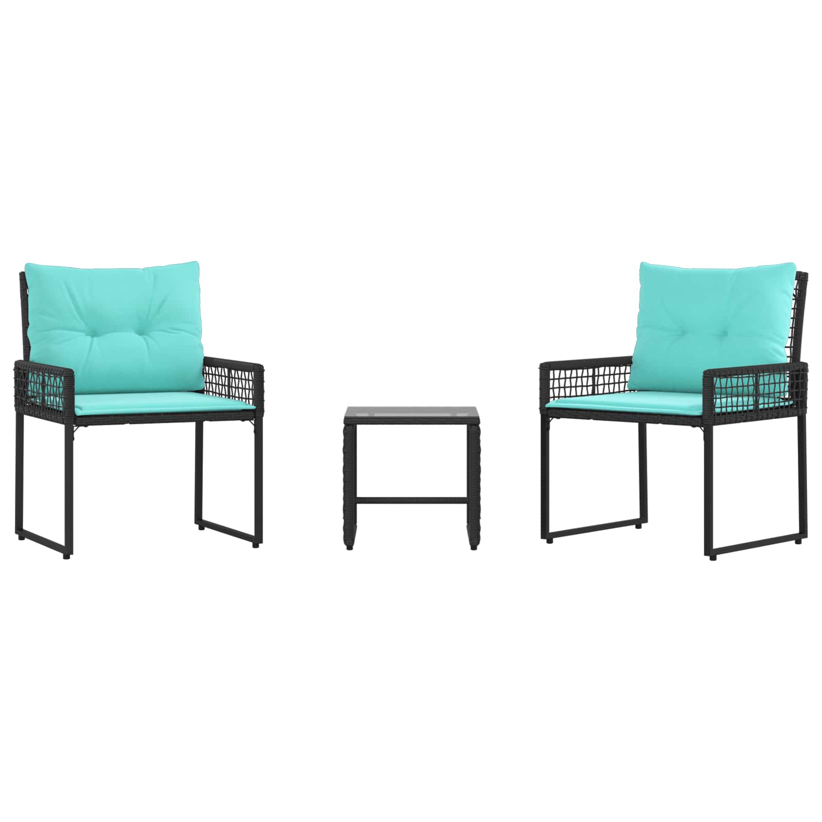 Ensemble de meubles d'extérieur 3 pcs Noir et turquoise - XIOS