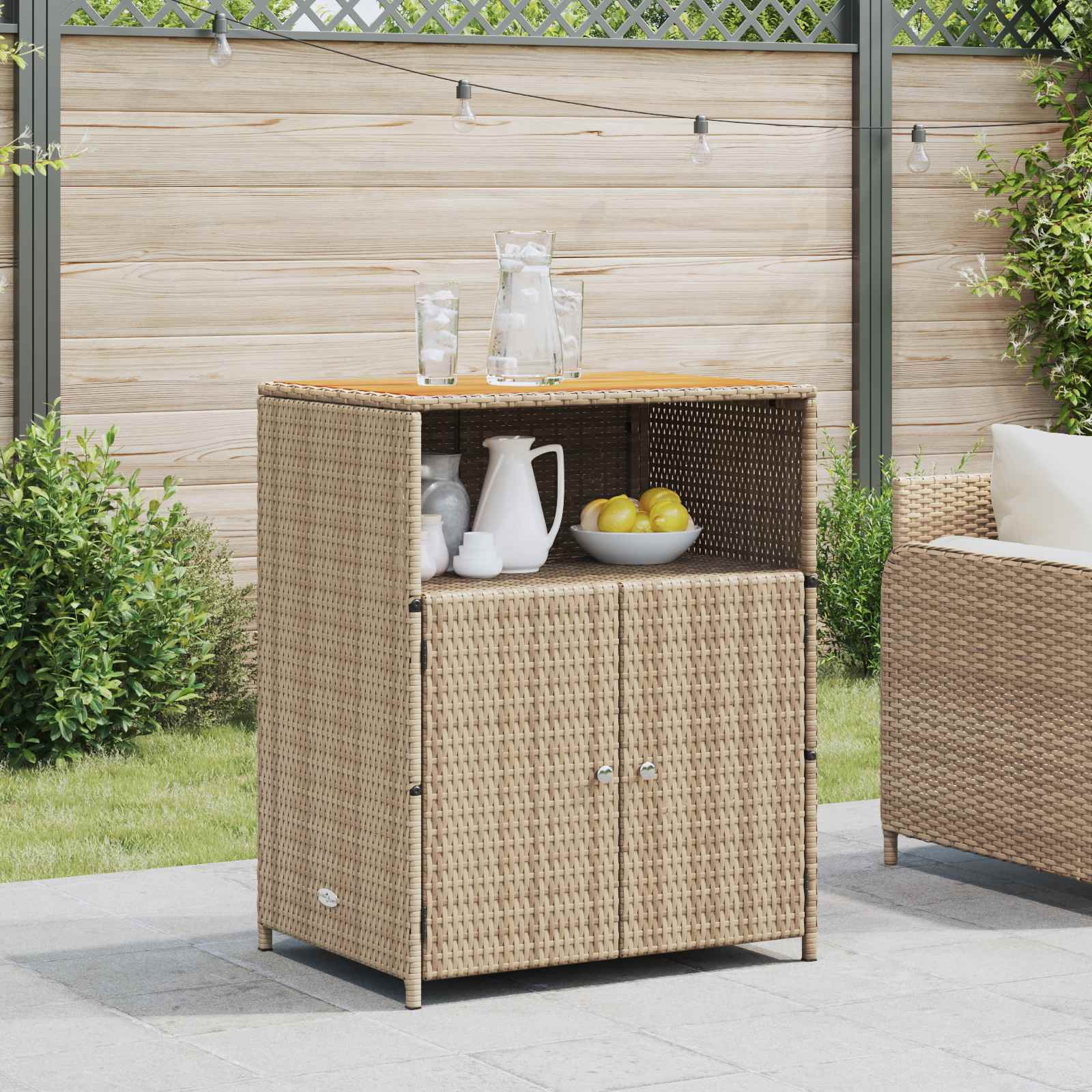 Armoire Beige 70 x 50 x 87 cm Polyester et Roly Ratten - XIOS