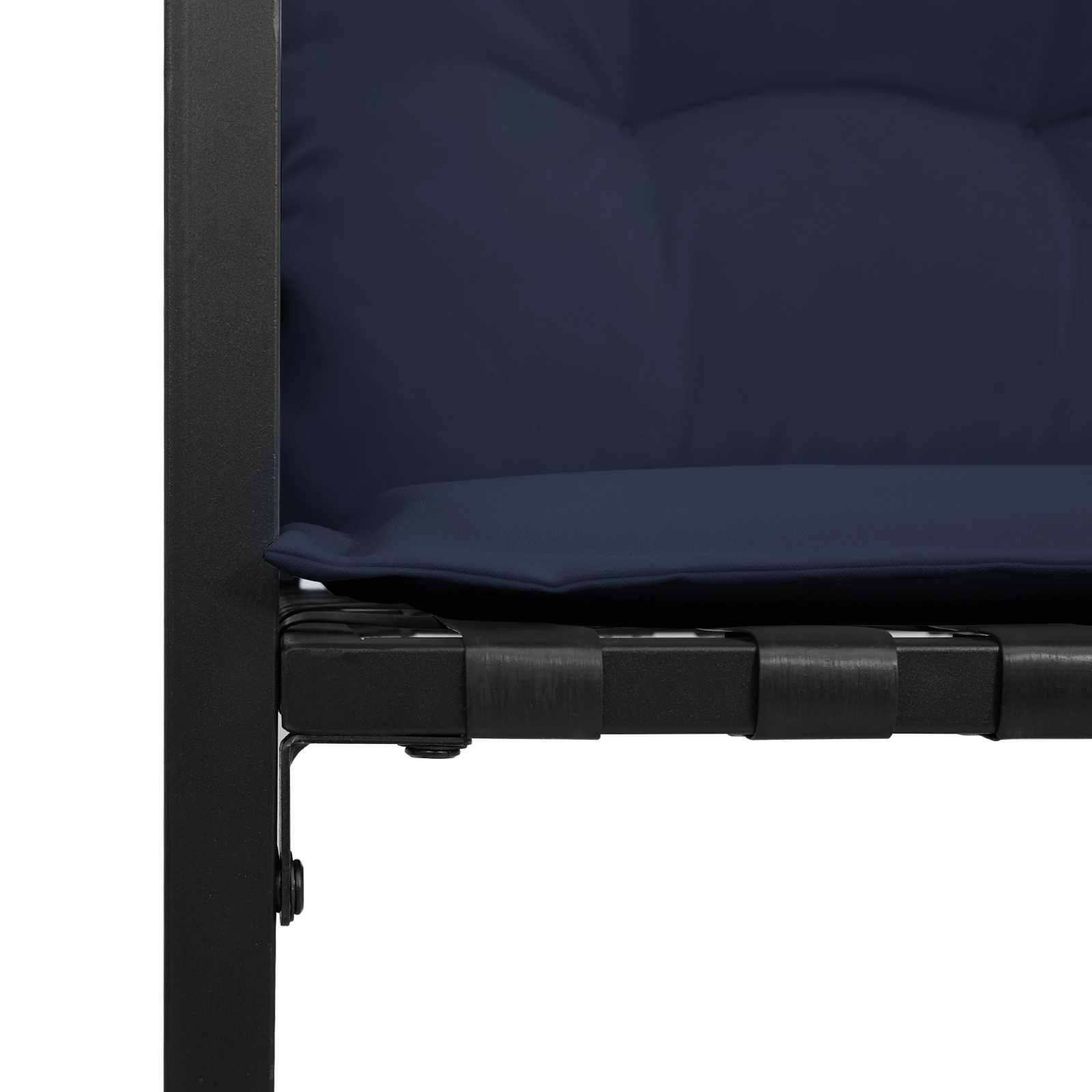 Ensemble de meubles d'extérieur avec coussin 3 pcs Bleu marine - XIOS