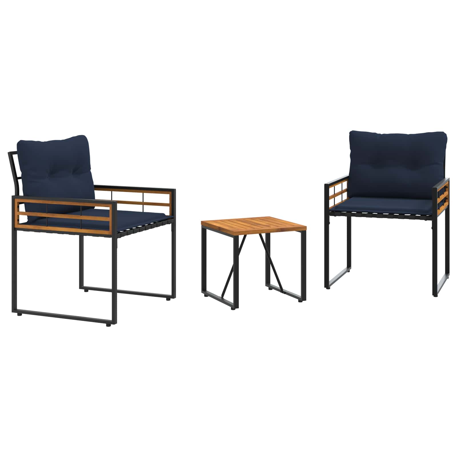 Ensemble de meubles d'extérieur avec coussin 3 pcs Bleu marine - XIOS