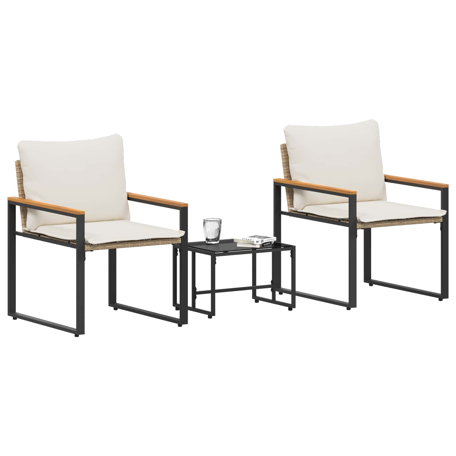 Ensembles de meubles 3 pcs Beige et blanc crème Rotin - XIOS