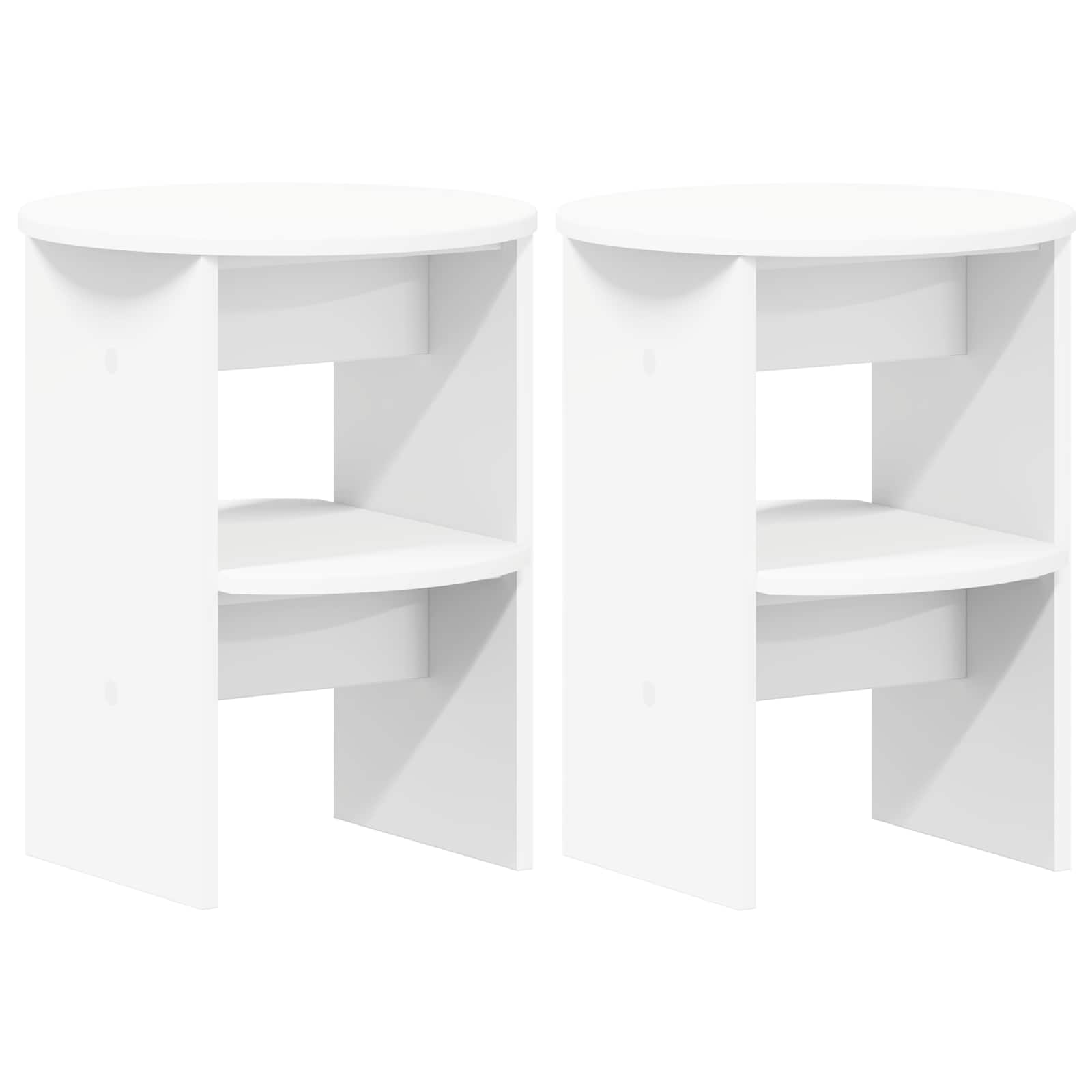 Meuble d'appoint 2 pcs Blanc Ø40 x 50 cm Bois d’ingénierie - XIOS
