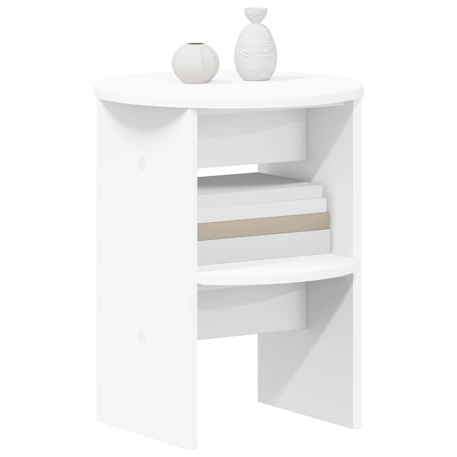Meuble d'appoint 2 pcs Blanc Ø40 x 50 cm Bois d’ingénierie - XIOS