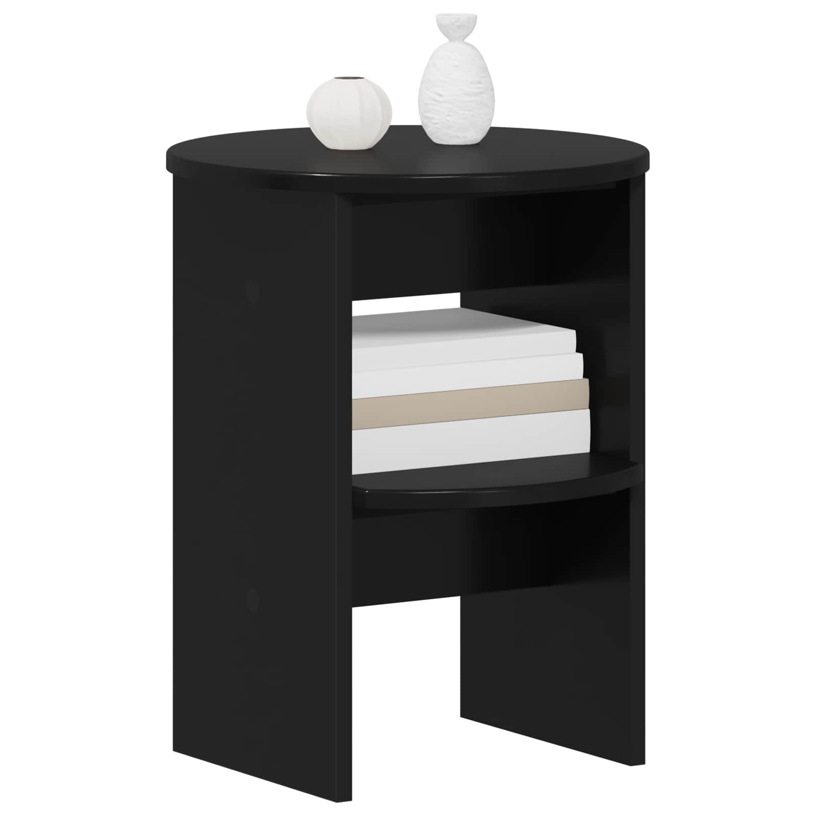 Meuble d'appoint 2 pcs Noir Ø40 x 50 cm Bois d’ingénierie - XIOS