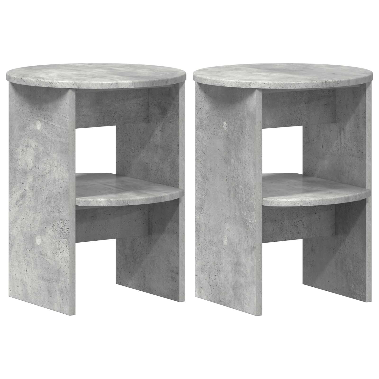 Meuble d'appoint 2 pcs Gris Béton Ø40 x 50 cm Bois d’ingénierie - XIOS