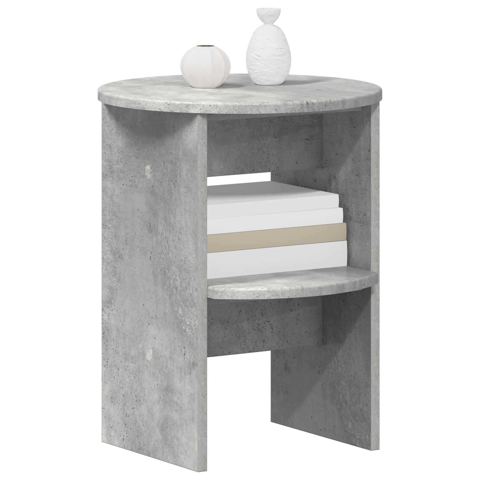 Meuble d'appoint 2 pcs Gris Béton Ø40 x 50 cm Bois d’ingénierie - XIOS