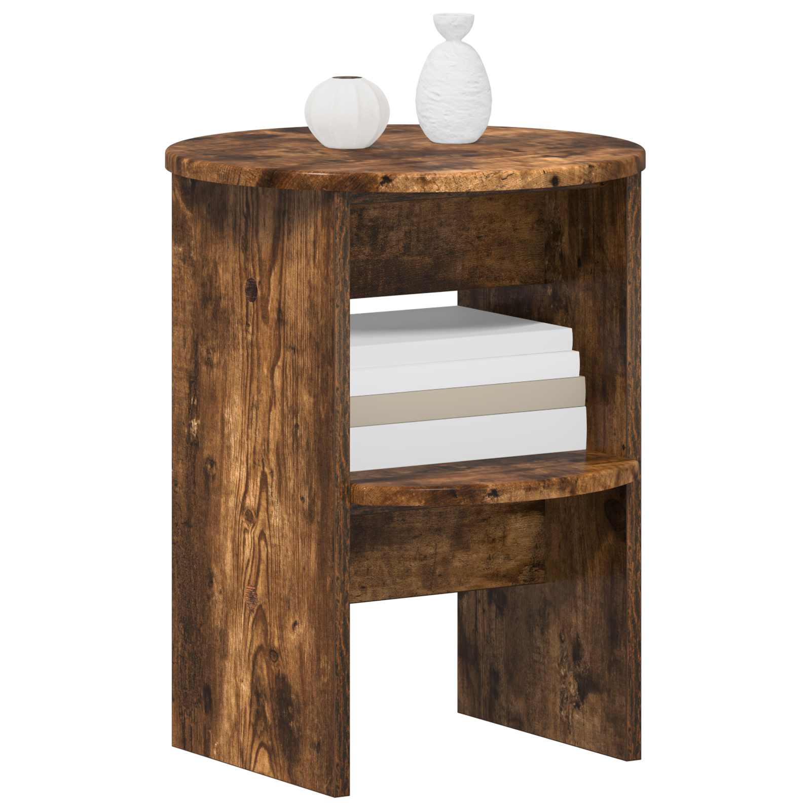 Meuble d'appoint 2 pcs Chêne Fumé Ø40 x 50 cm Bois d’ingénierie - XIOS
