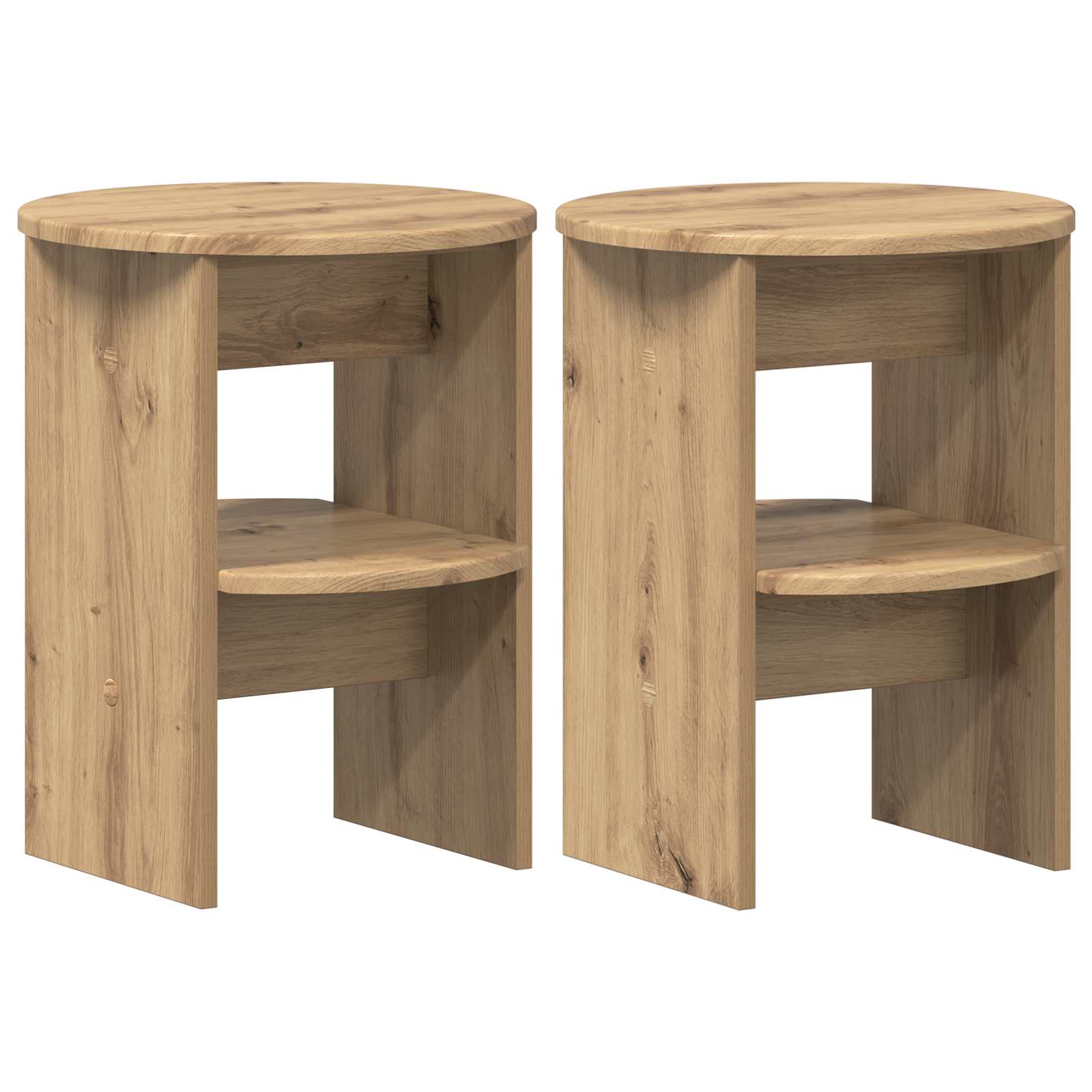 Meuble d'appoint 2 pcs Chêne Artisanal Ø40 x 50 cm - XIOS