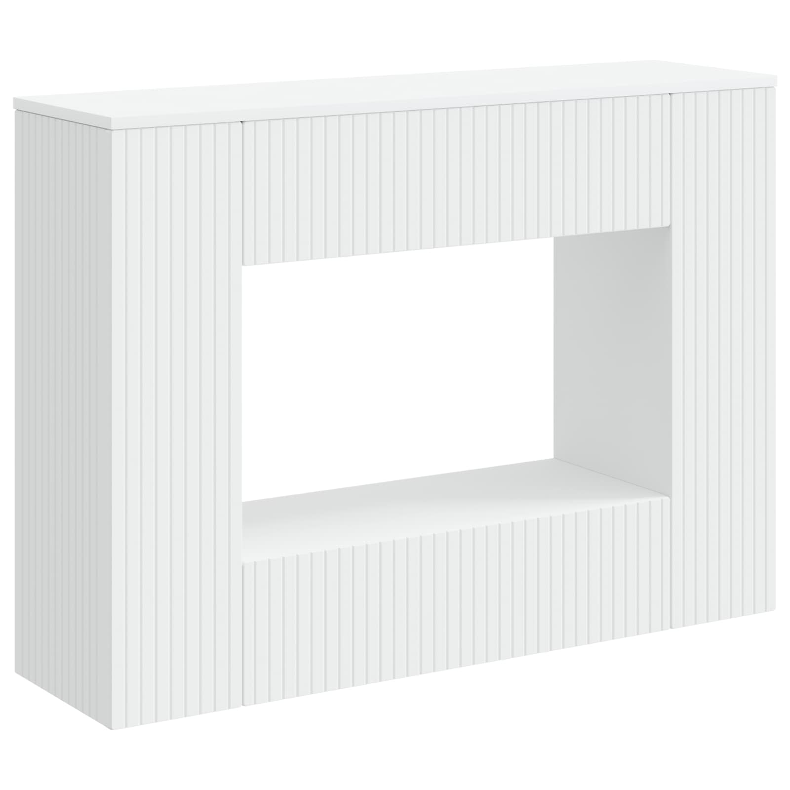 Table console Rayé Blanc 101 x 29 x 74 cm Bois d’ingénierie - XIOS