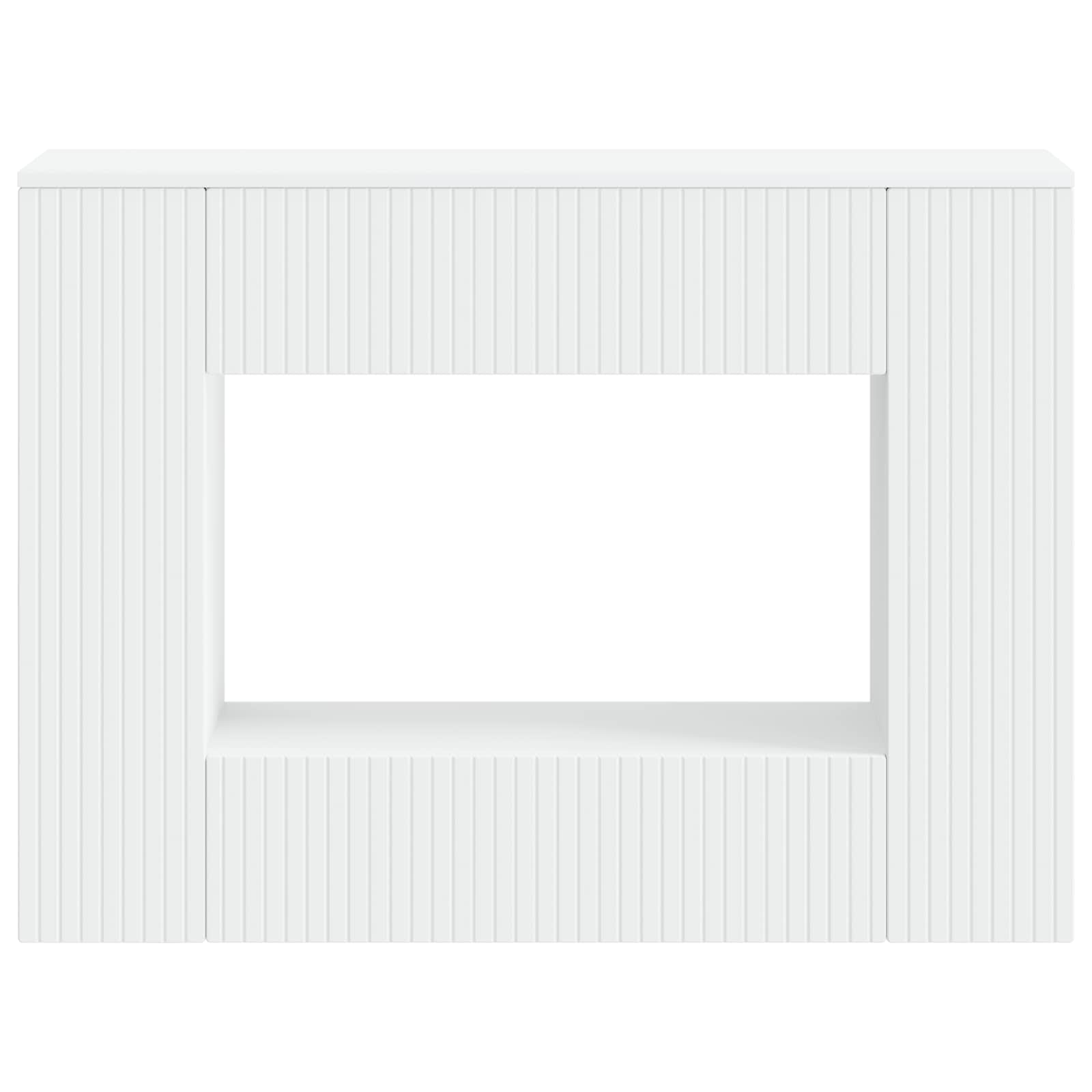 Table console Rayé Blanc 101 x 29 x 74 cm Bois d’ingénierie - XIOS