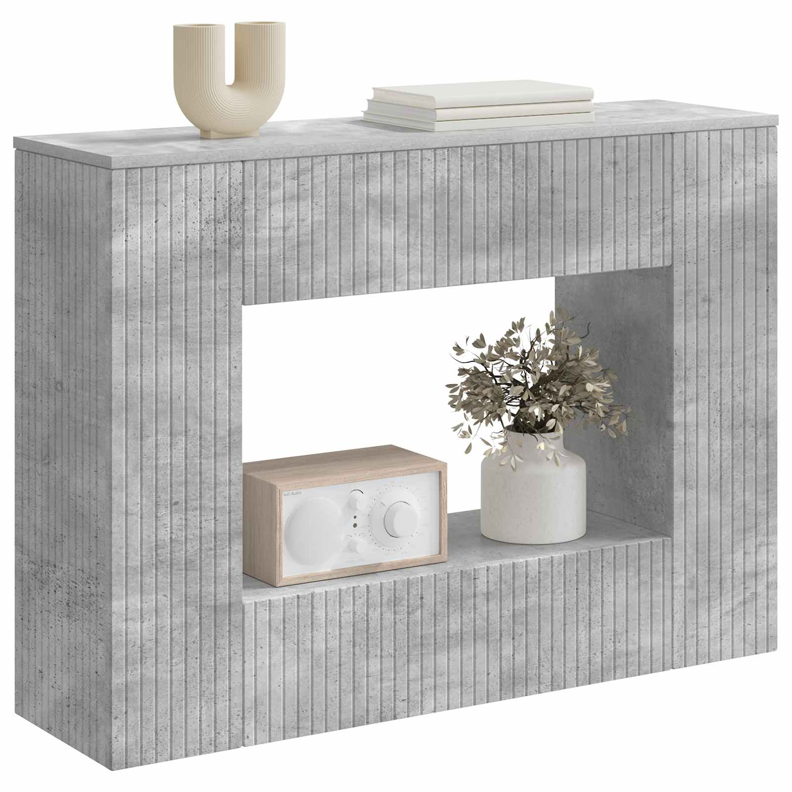 Table console Gris Béton 101 x 29 x 74 cm Bois d’ingénierie - XIOS