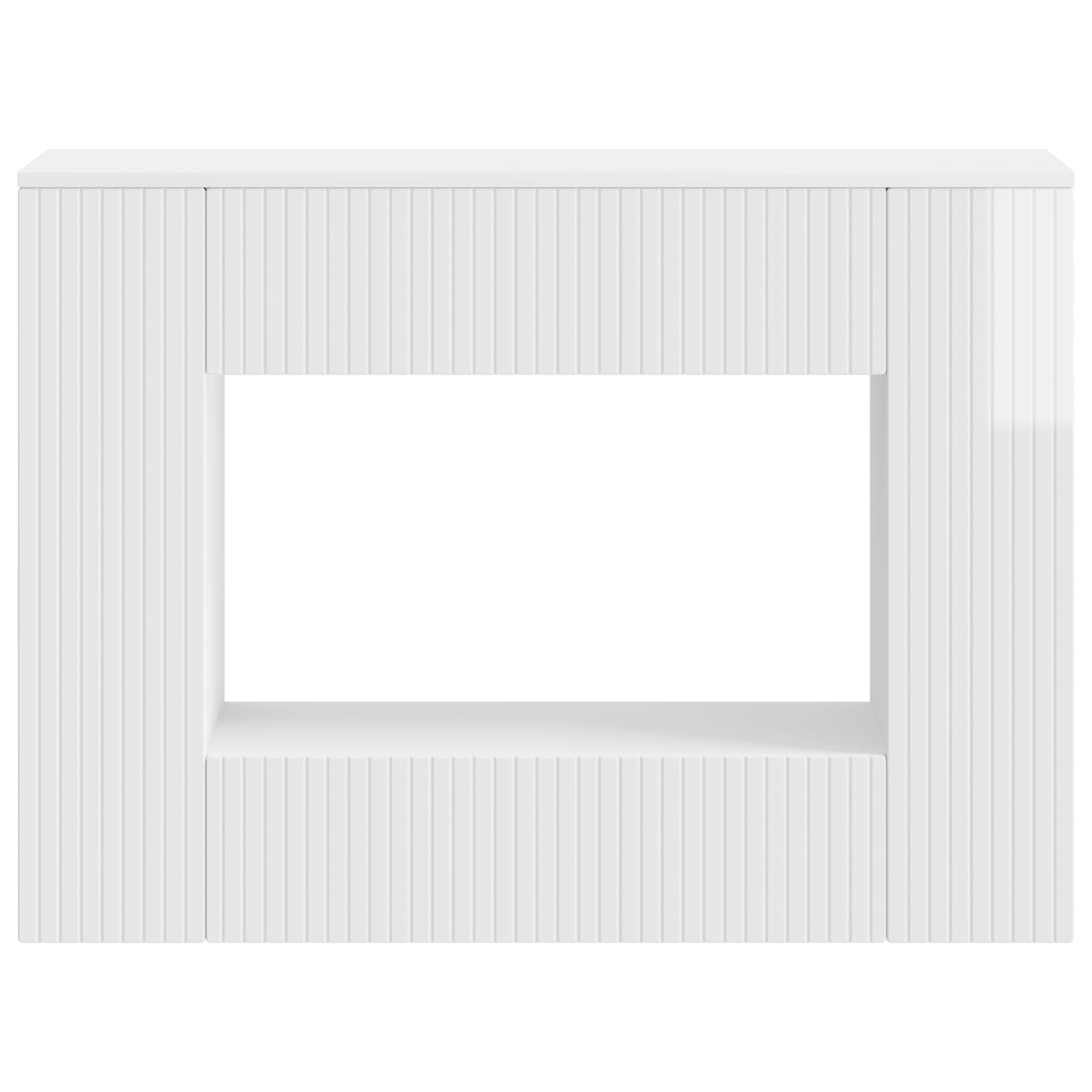Table console Blanc Brillant 101 x 29 x 74 cm Bois d’ingénierie - XIOS