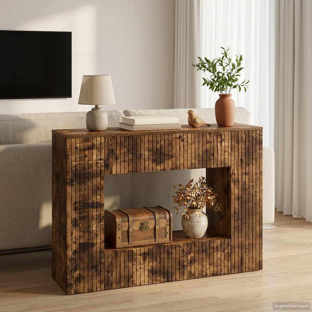 Table console Chêne Fumé 101 x 29 x 74 cm Bois d’ingénierie - XIOS