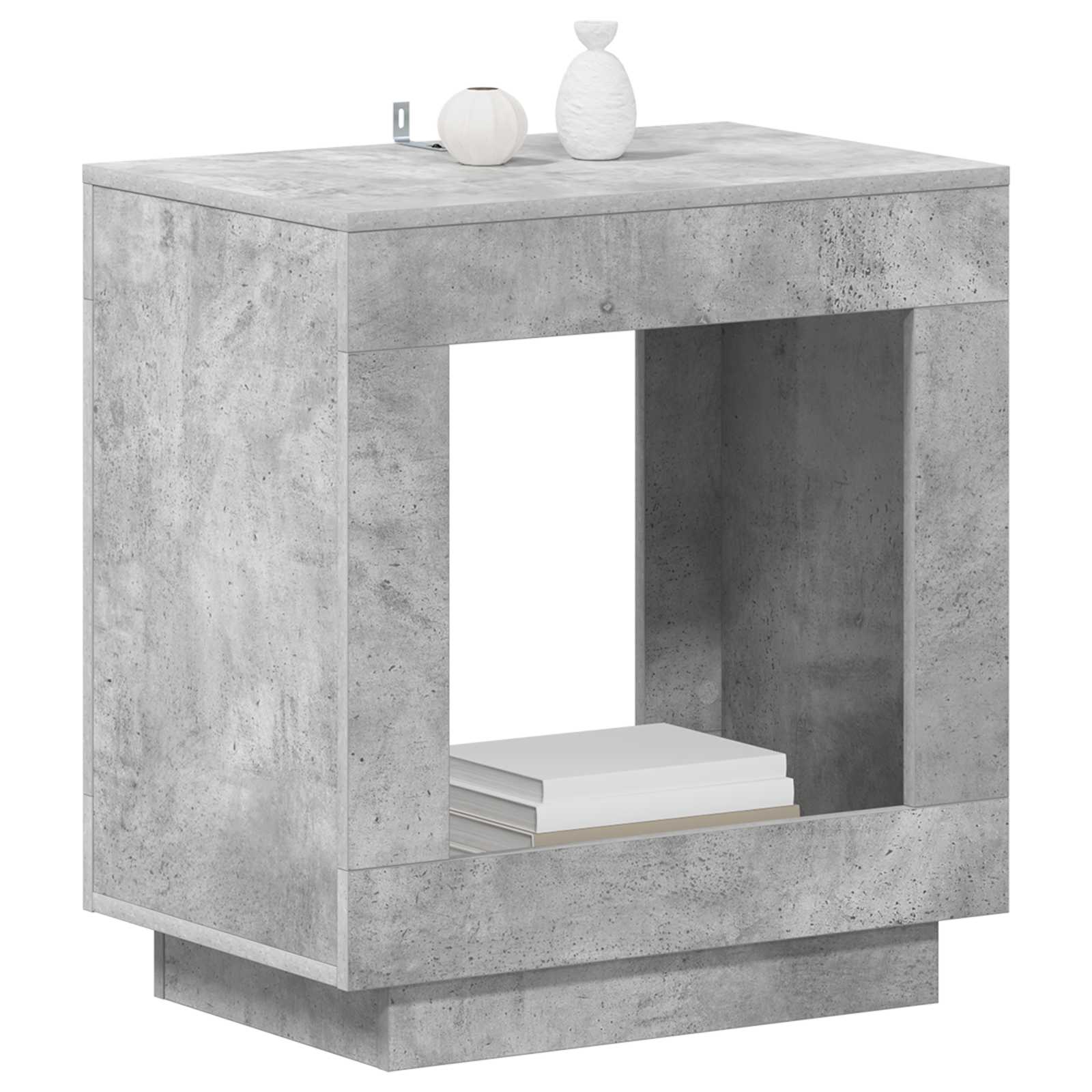 Table d'appoint Gris béton 60 x 40 x 65 cm Bois d'ingénierie - XIOS