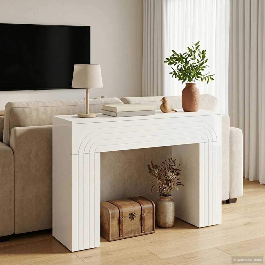 Table basse Blanc brillant 102 x 35 x 75 cm Bois d'ingénierie - XIOS