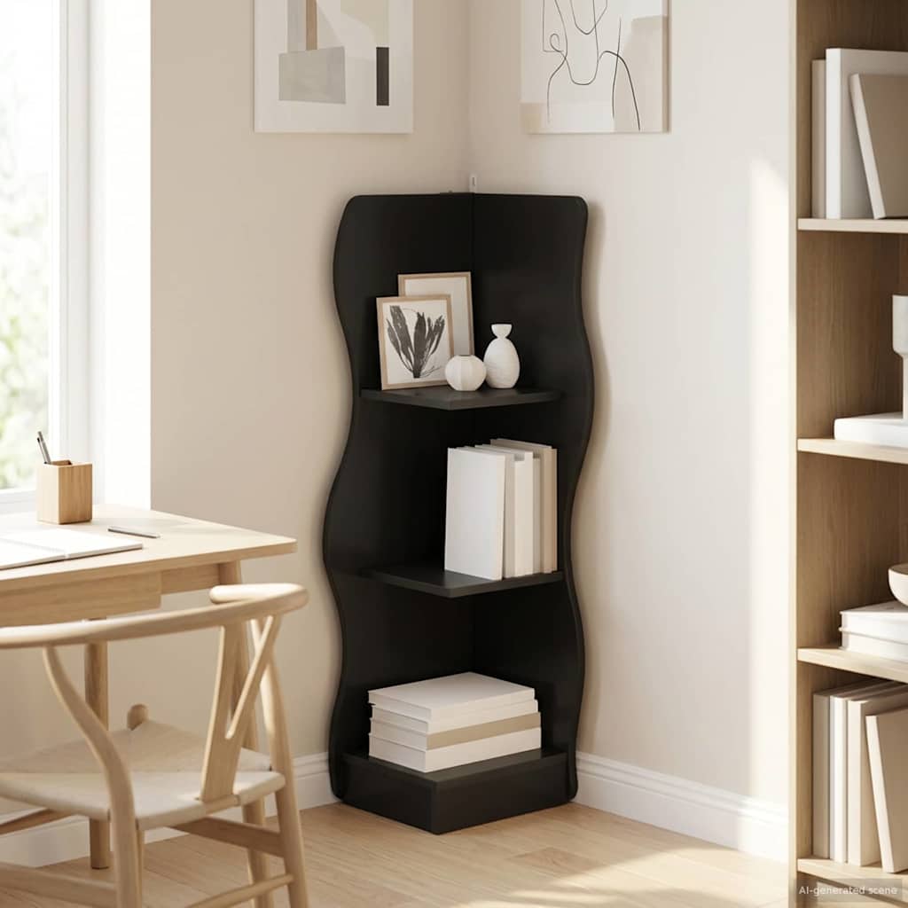 Étagère d'angle Noir 34 x 33 x 102 cm Bois d'ingénierie - XIOS