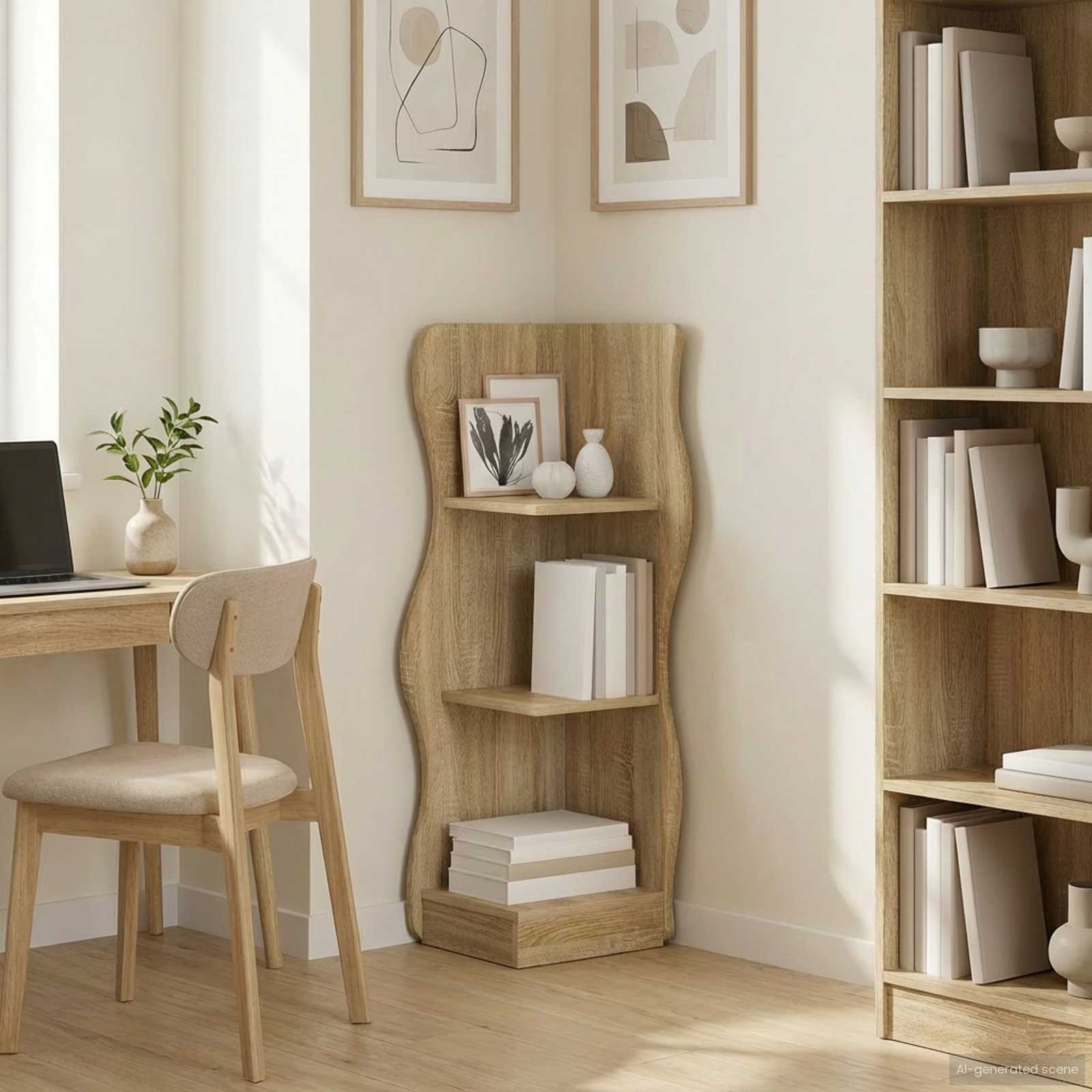 Étagère d'angle Chêne Sonoma 34 x 33 x 102 cm Bois d'ingénierie - XIOS