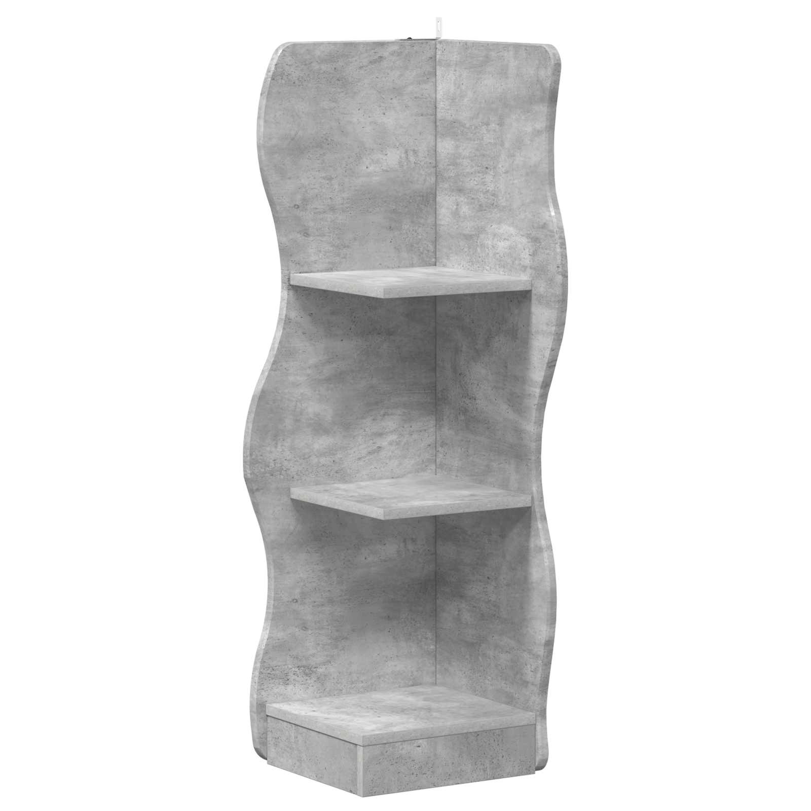 Étagère d'angle Gris béton 34 x 33 x 102 cm Bois d'ingénierie - XIOS