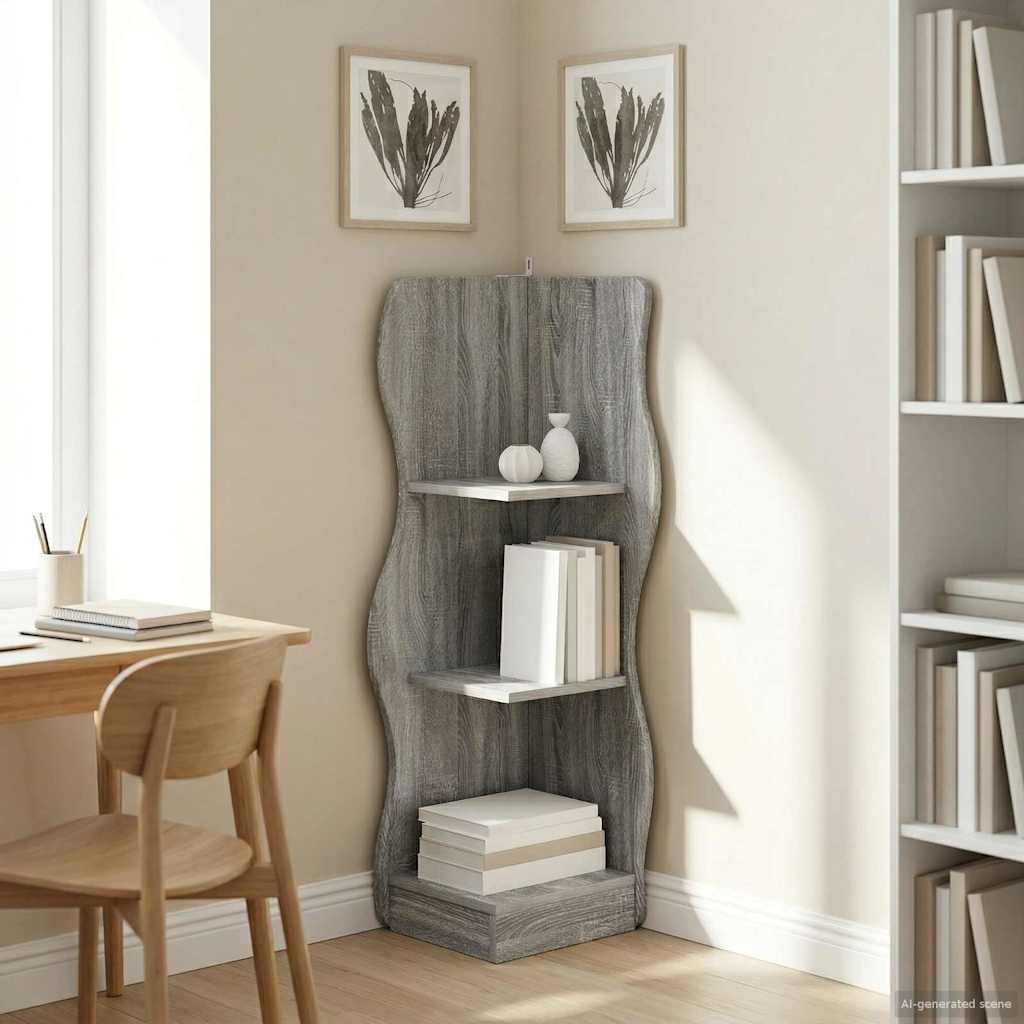 Étagère d'angle Sonoma gris 34 x 33 x 102 cm Bois d'ingénierie - XIOS