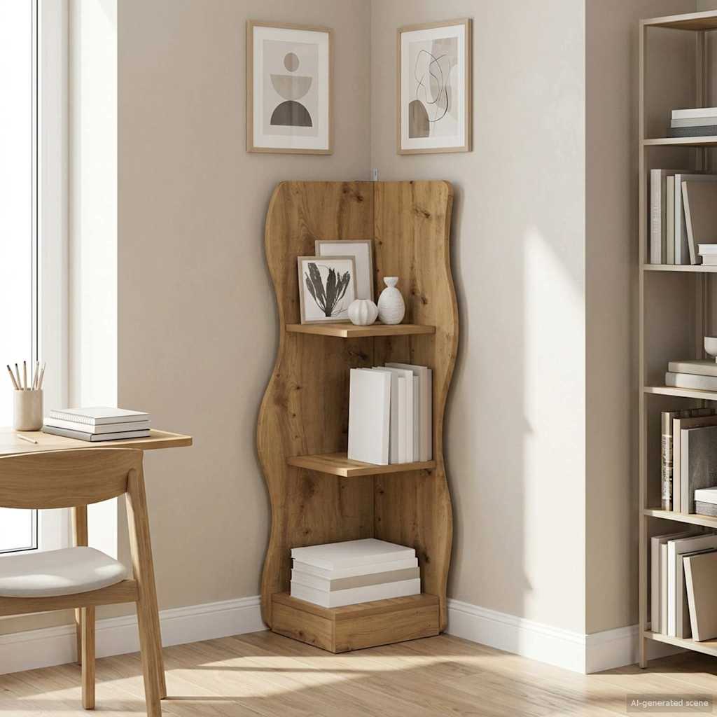 Étagère d'angle avec étagère Chêne artisanal 34 x 33 x 102 cm - XIOS