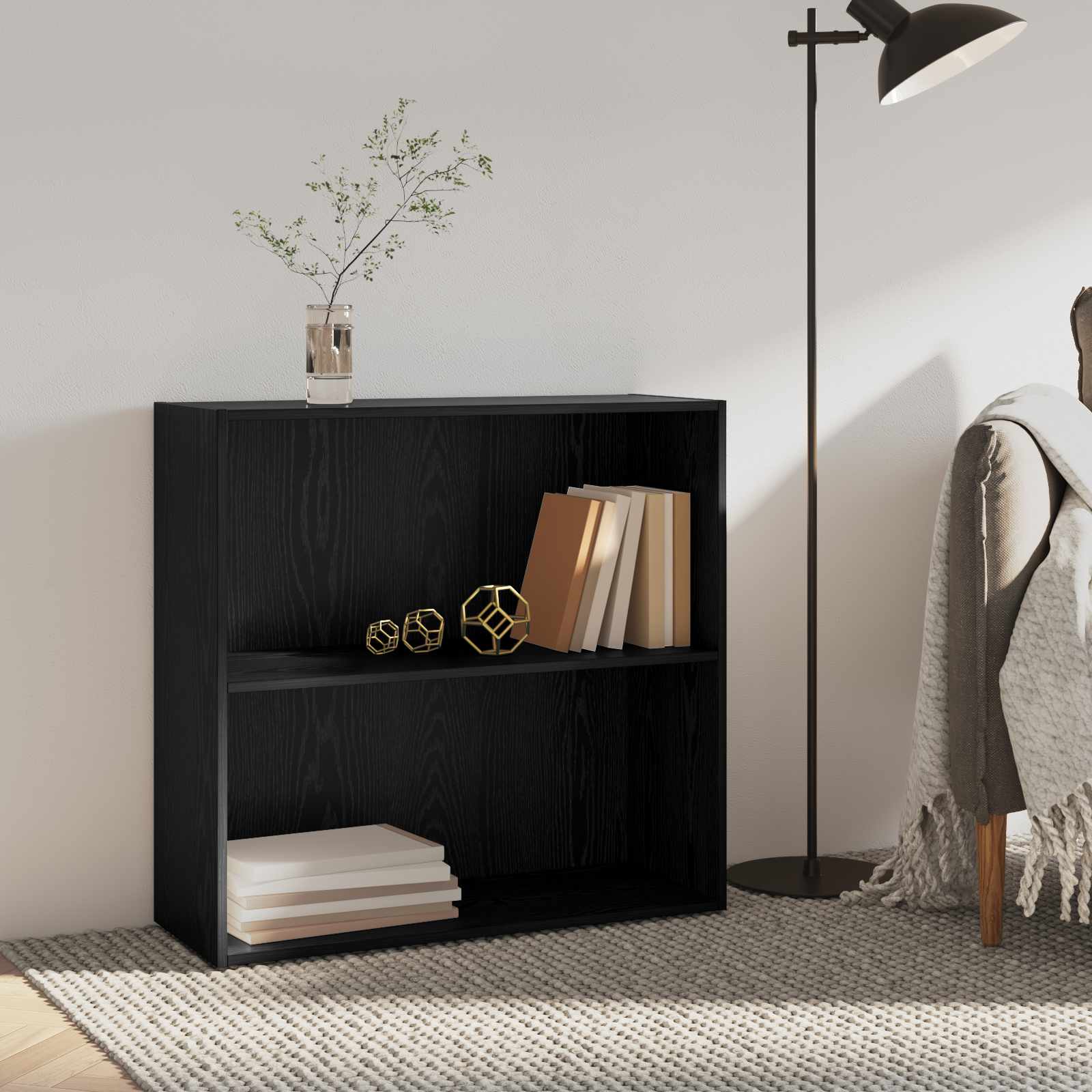 Étagère 80 x 30 x 76,5 cm Bois d'ingénierie Chêne noir - XIOS