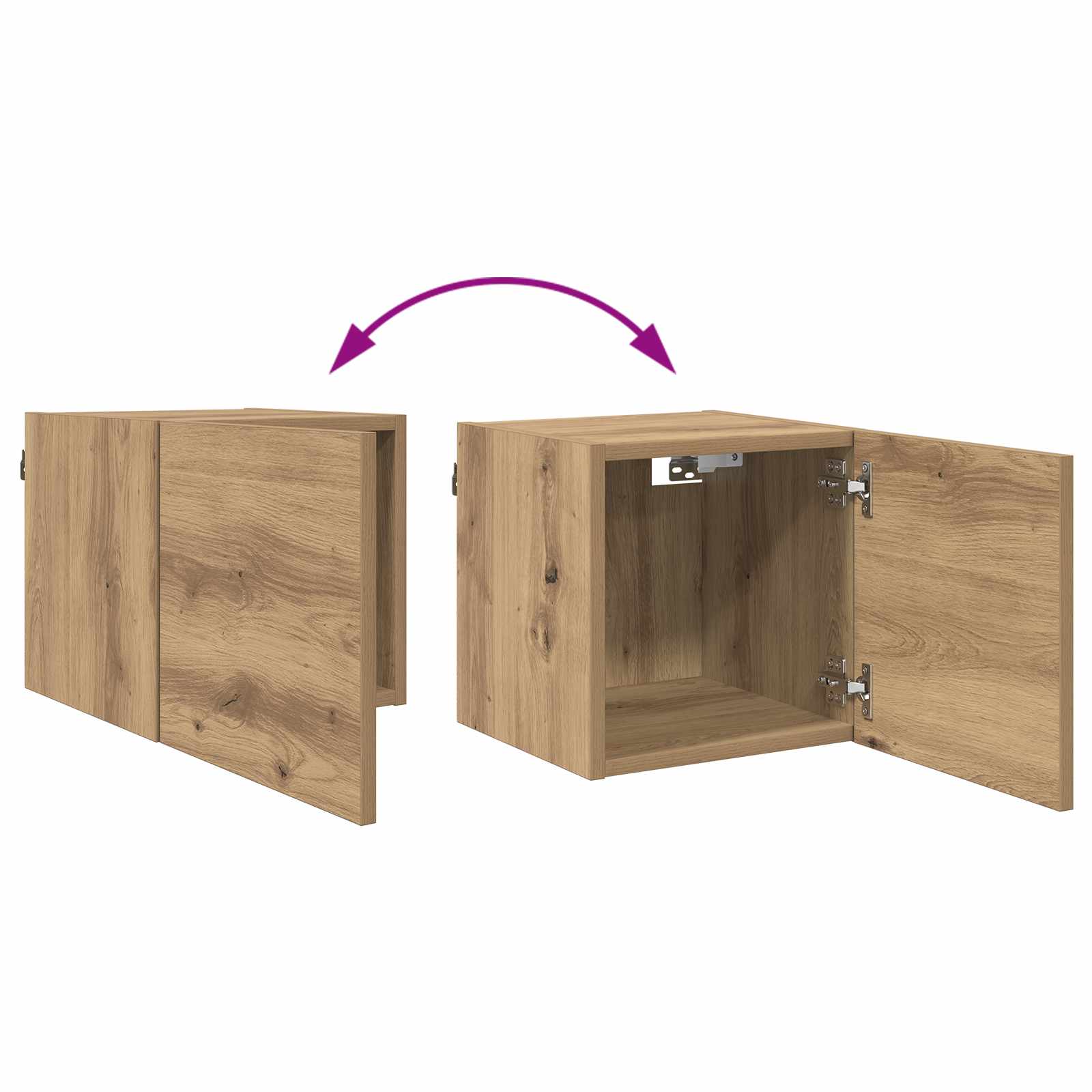 Meuble TV Chêne artisanal 30,5 x 30 x 30 cm Bois d'ingénierie - XIOS