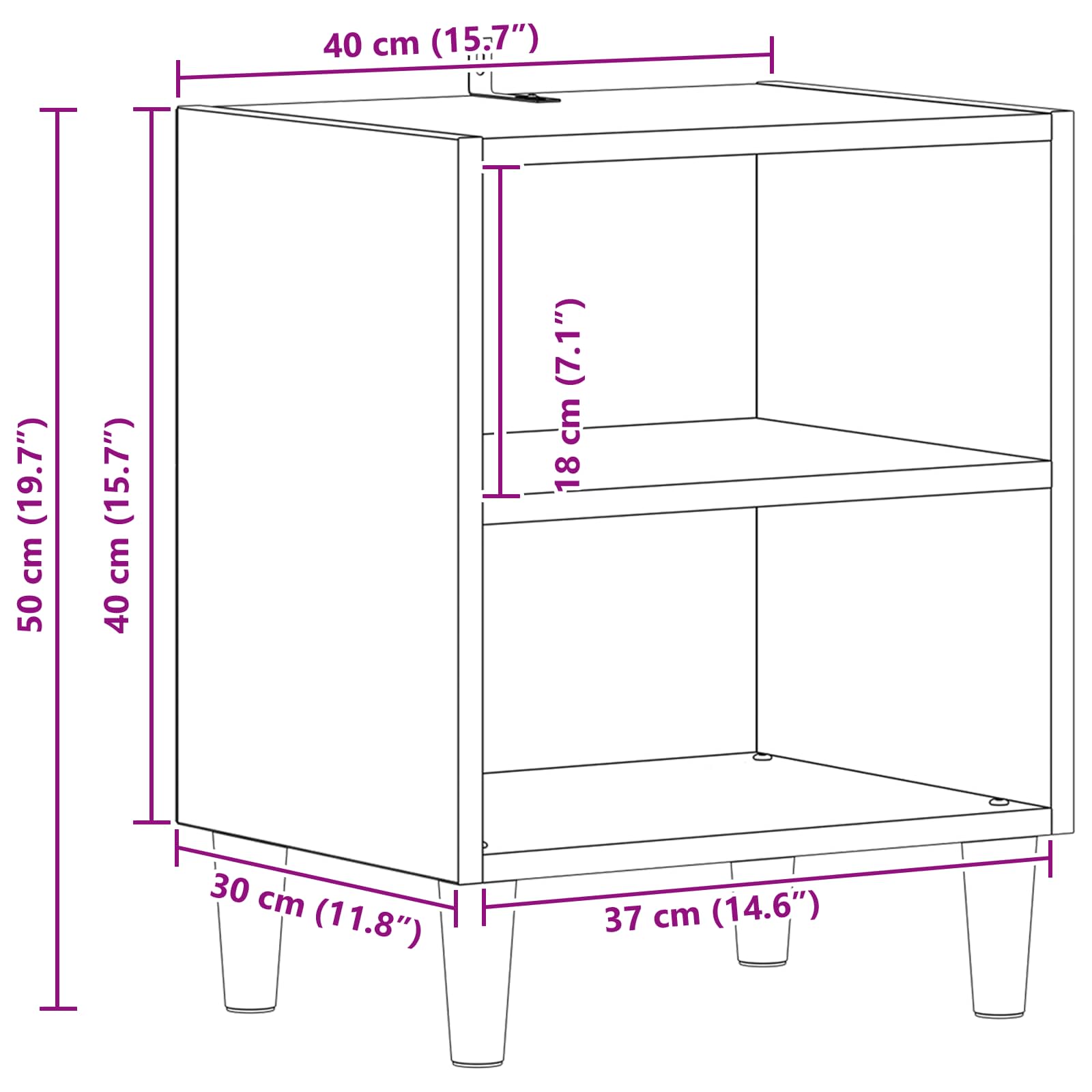 Armoire de lit 2 pcs Chêne noir 40 x 30 x 50 cm - XIOS