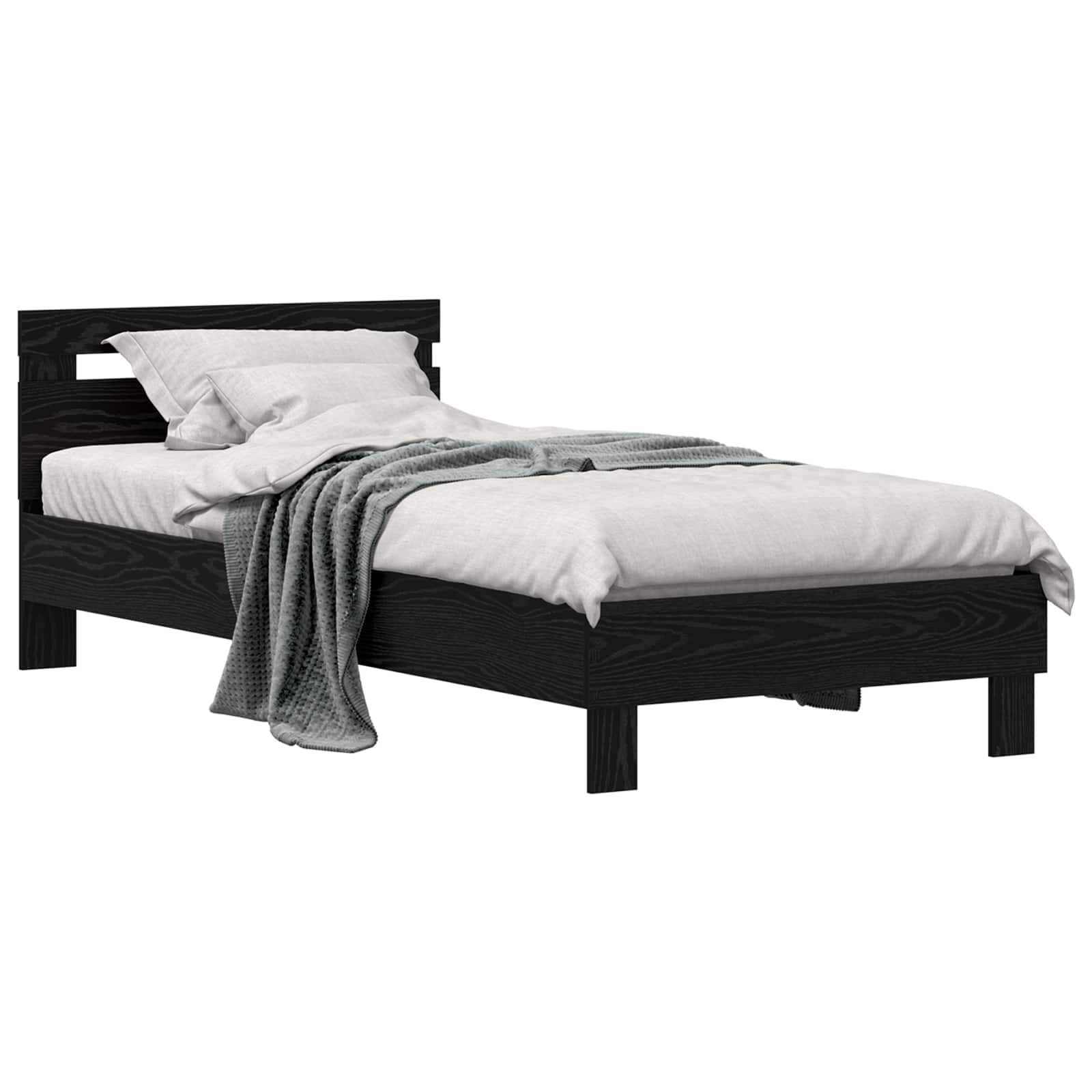 Cadre de lit Chêne noir 75 x 190 cm Bois d'ingénierie - XIOS