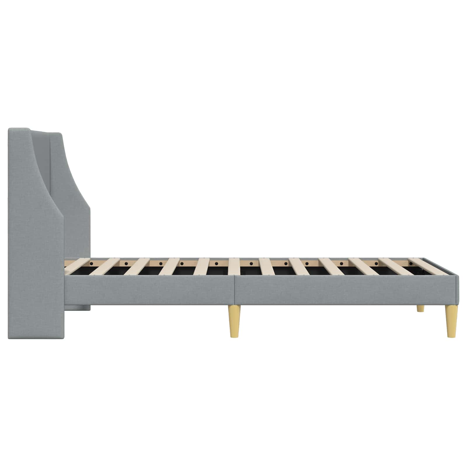 Cadre de lit avec tête de lit Gris clair 90 x 200 cm tissu - XIOS