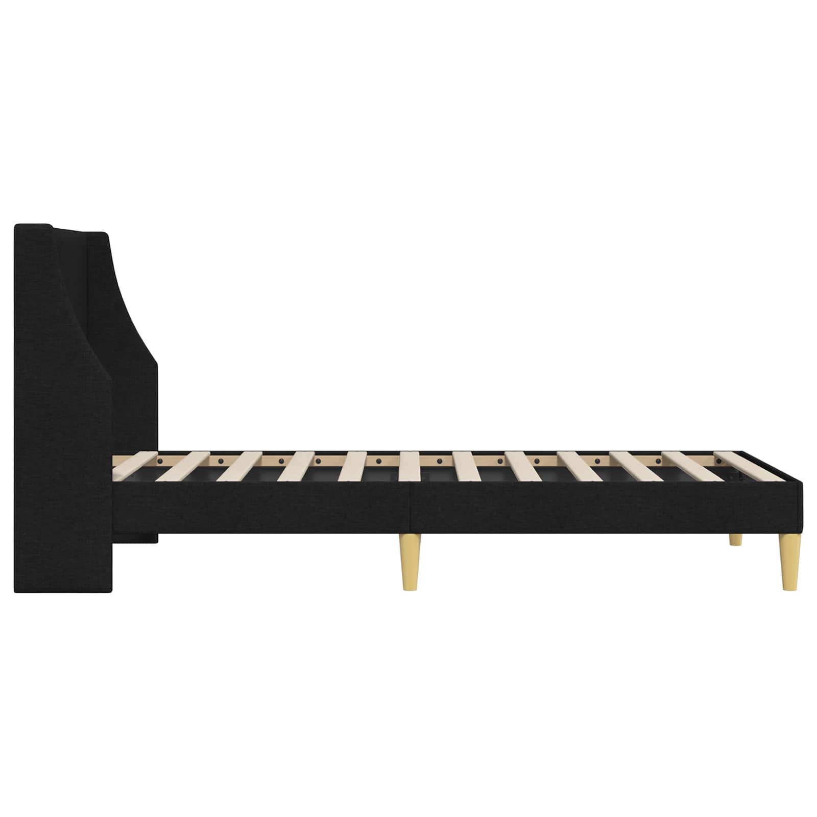 Cadre de lit avec tête de lit Noir 90 x 200 cm tissu - XIOS