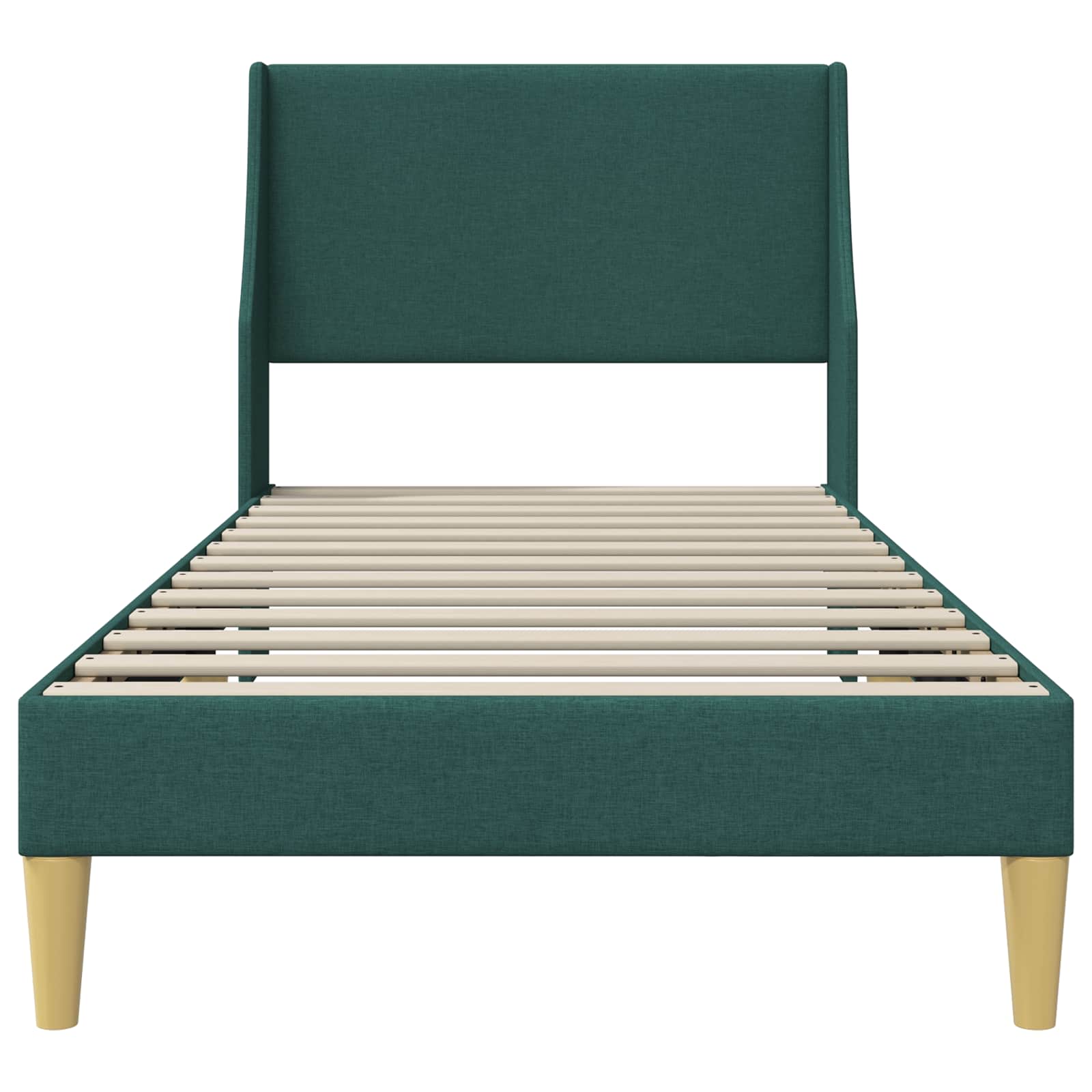 Cadre de lit avec tête de lit Vert foncé 90 x 200 cm tissu - XIOS